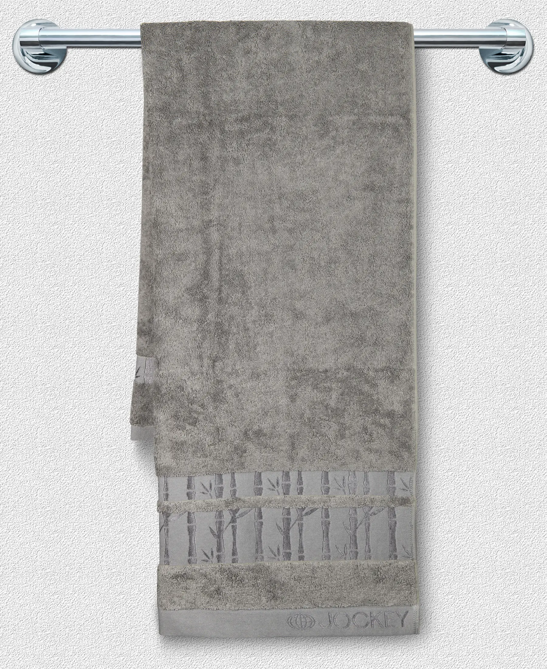 Bamboo Cotton Blend Terry Ultrasoft and Durable Bath Towel with Natural StayFresh Properties - Grey - Image 3