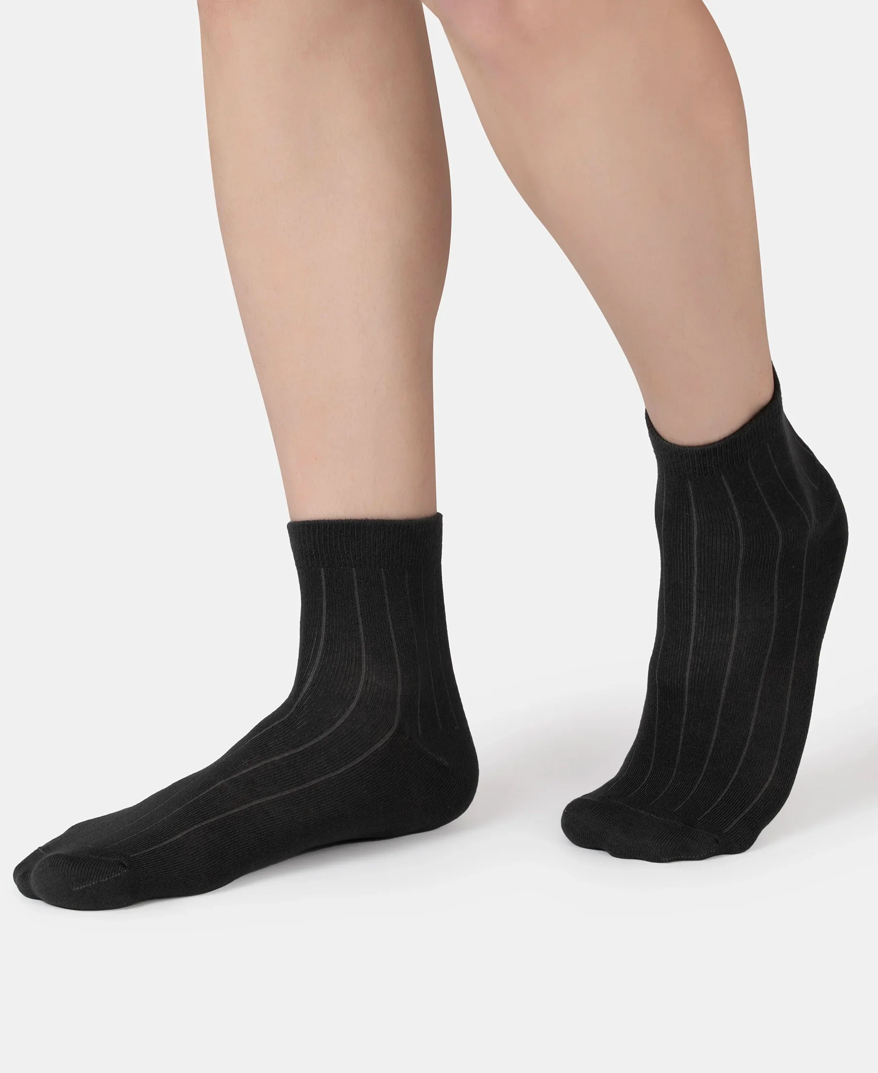 Bamboo Fiber 4 Way Stretch Ankle Length Socks With Stayfresh Treatment - Gun Metal - Image 3