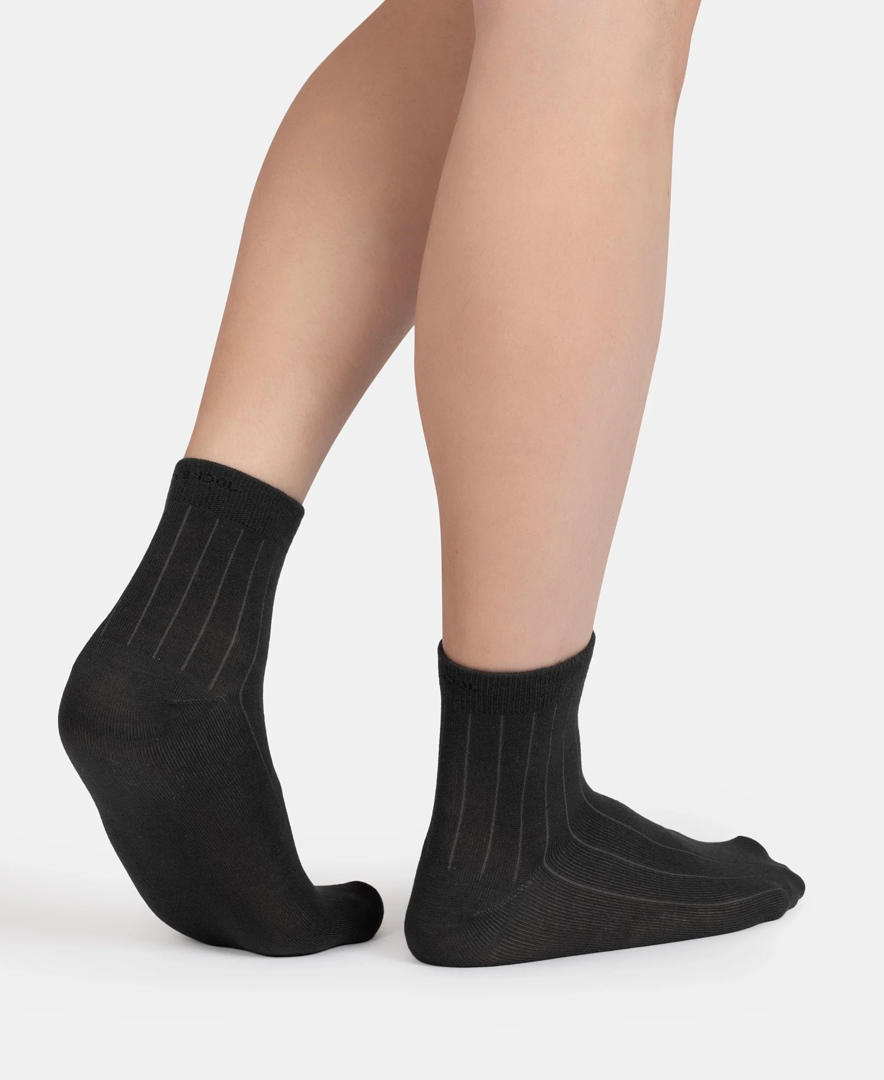 Bamboo Fiber 4 Way Stretch Ankle Length Socks With Stayfresh Treatment - Gun Metal - Image 4