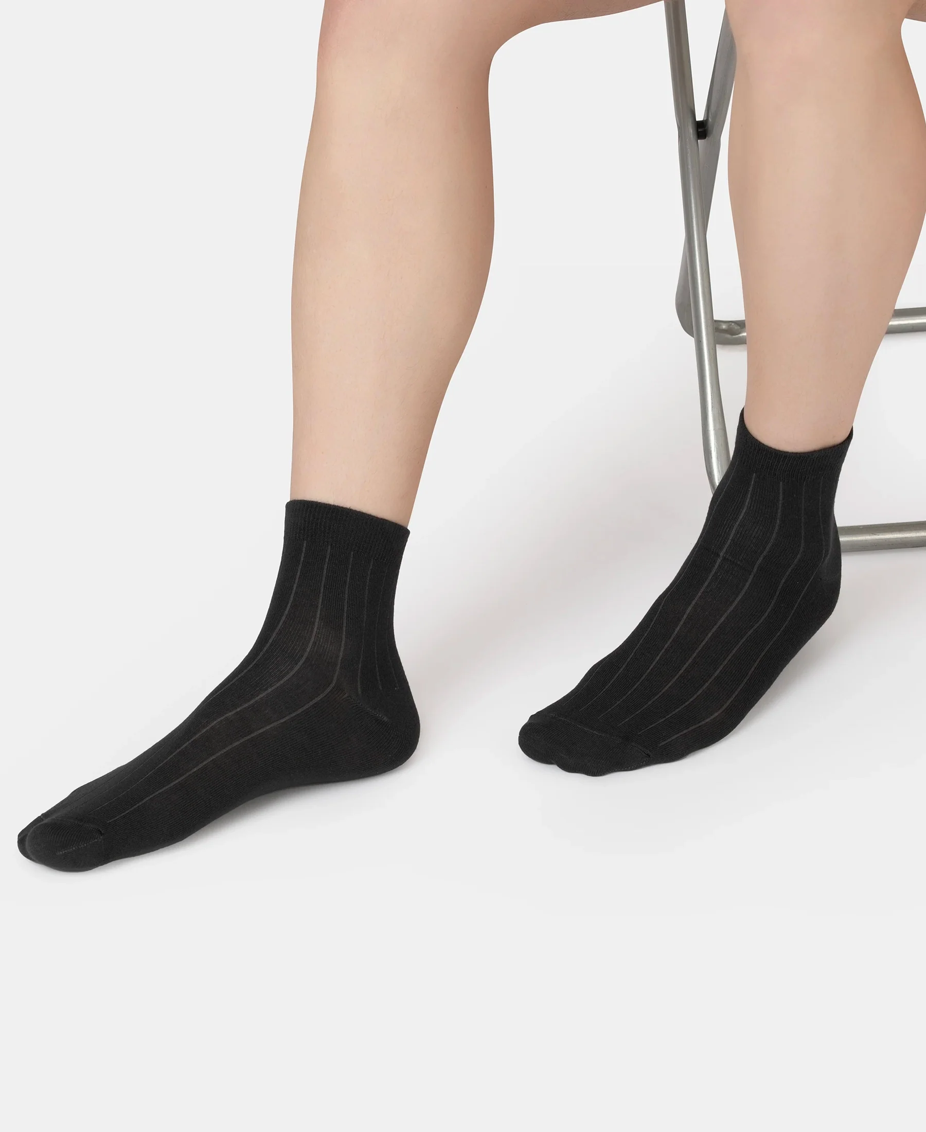 Bamboo Fiber 4 Way Stretch Ankle Length Socks With Stayfresh Treatment - Gun Metal - Image 6