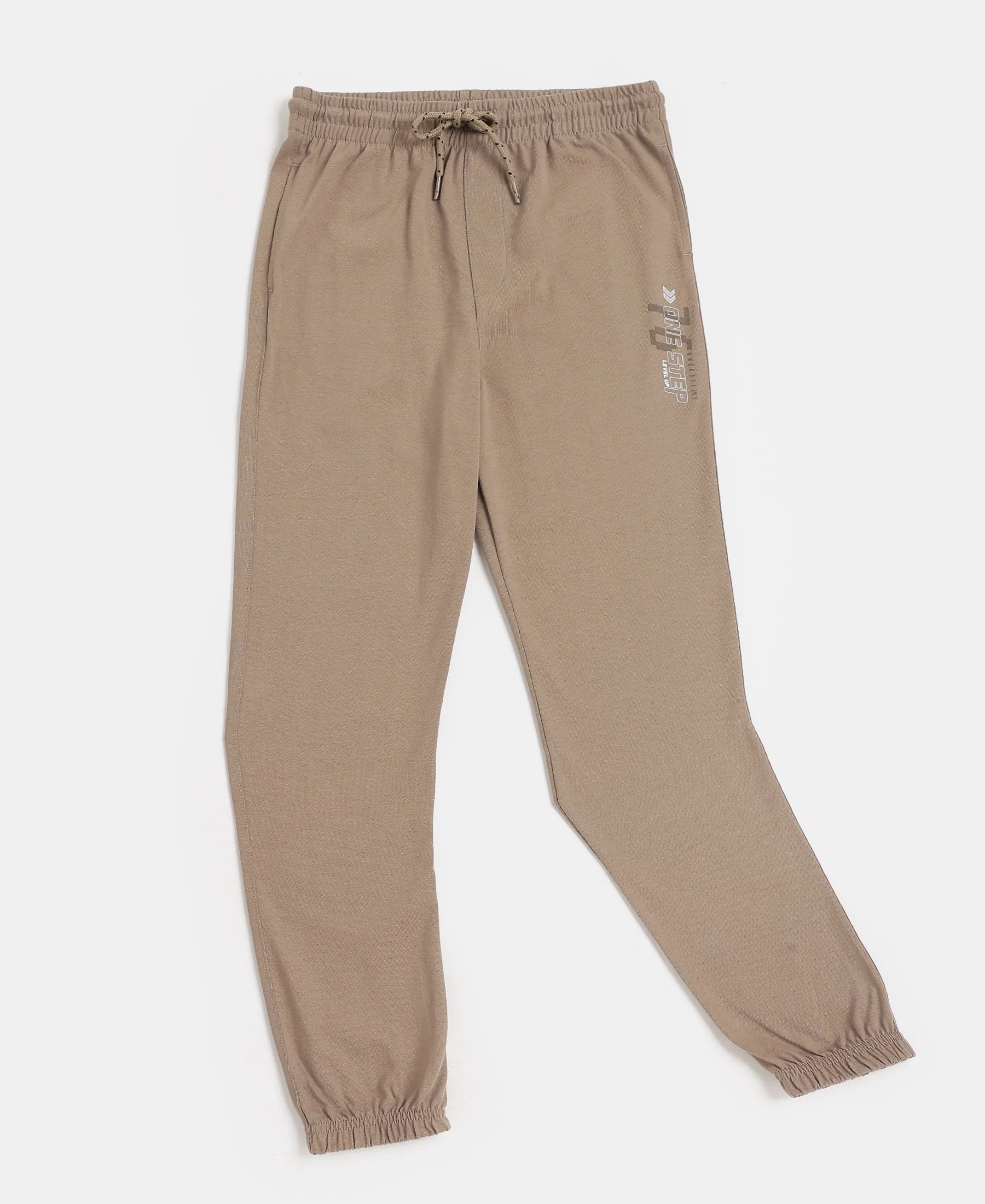 Boy's Super Combed Cotton Rich Graphic Printed Joggers with Elasticated Hem - Desert Taupe - Image 5