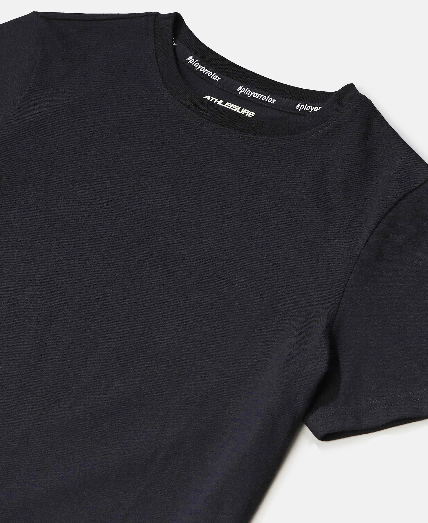 Boy's Super Combed Cotton Round Neck Half Sleeve T-Shirt - Black - Image 3