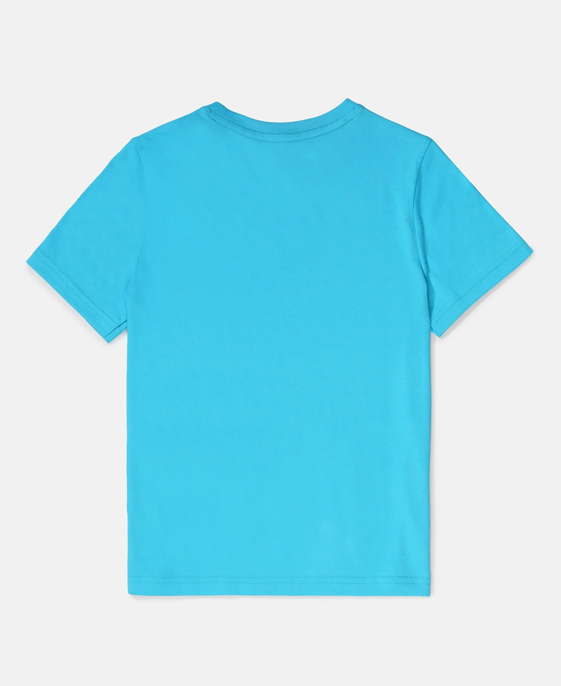 Boy's Super Combed Cotton Round Neck Half Sleeve T-Shirt - Scuba Blue - Image 2