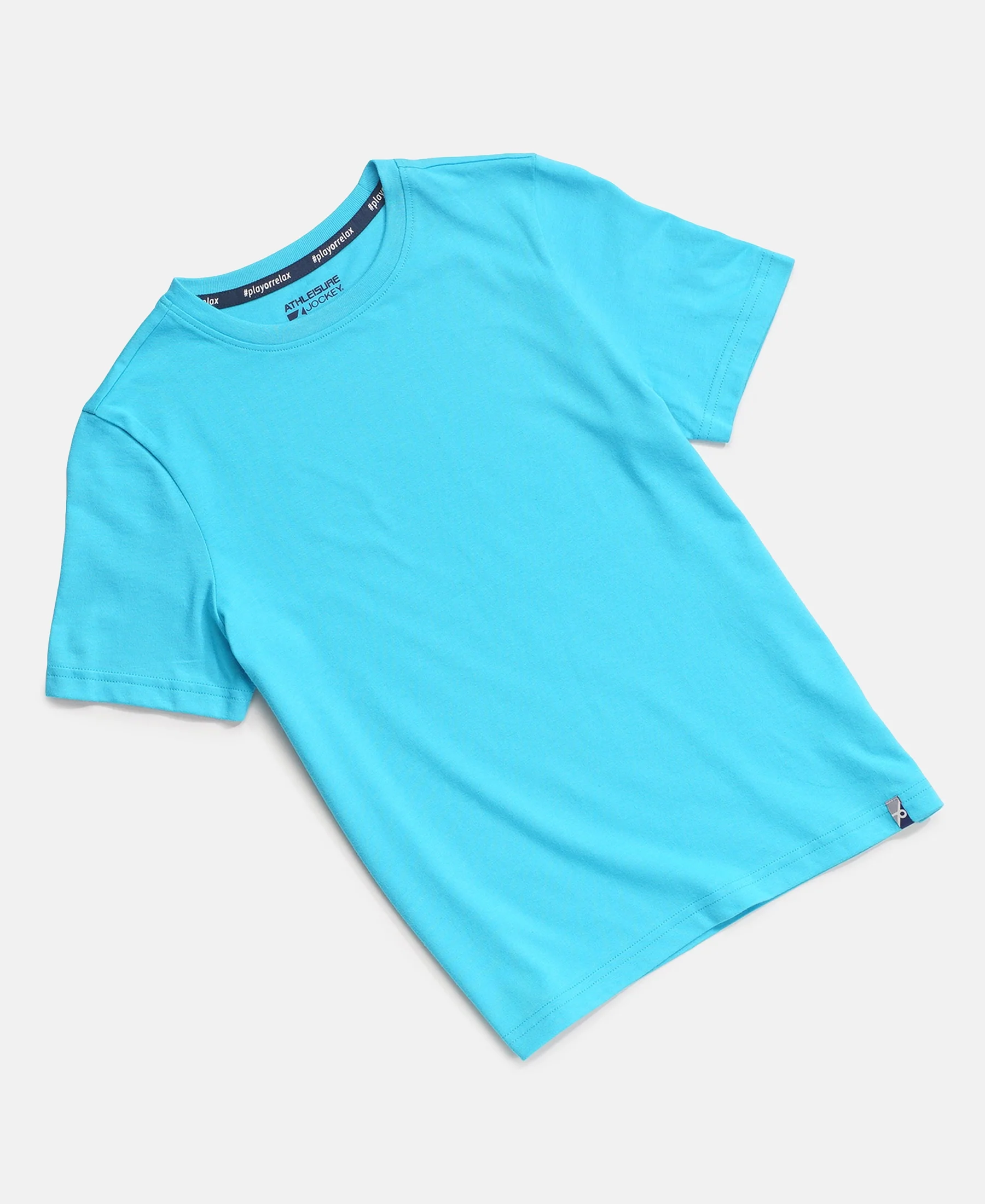 Boy's Super Combed Cotton Round Neck Half Sleeve T-Shirt - Scuba Blue - Image 4