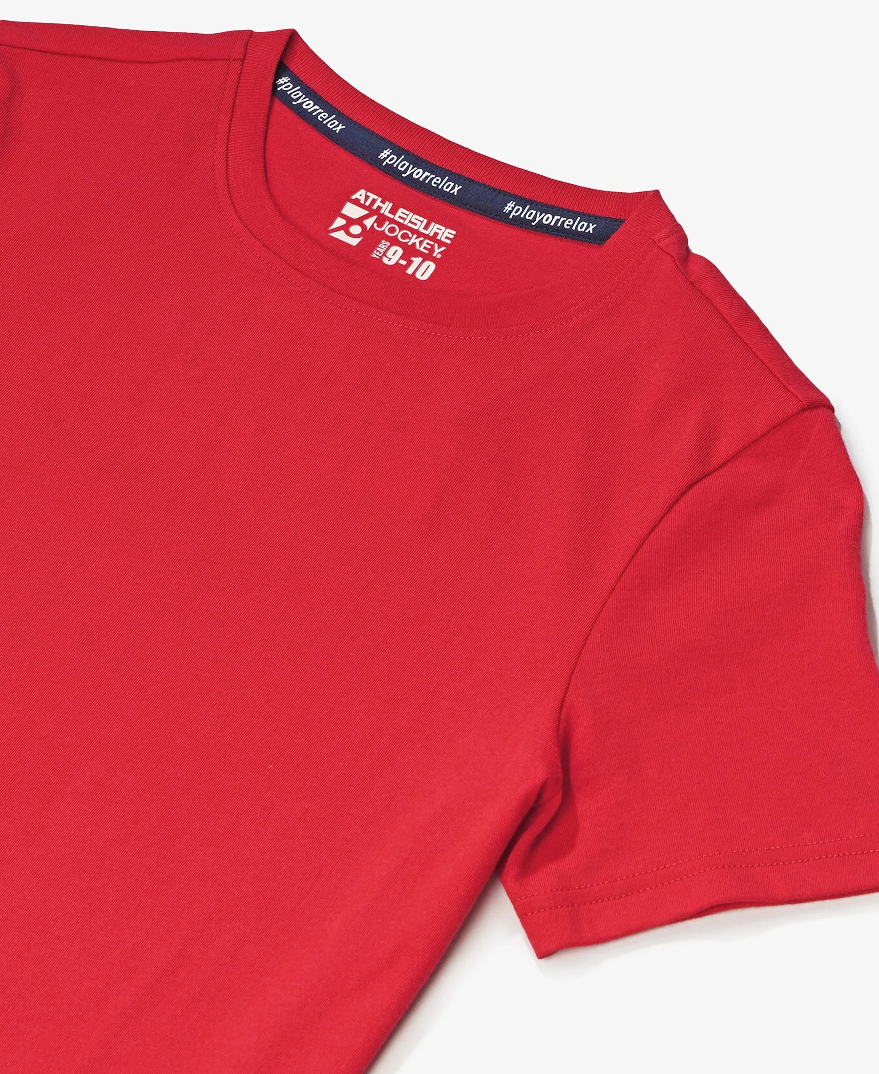 Boy's Super Combed Cotton Round Neck Half Sleeve T-Shirt - Team Red - Image 3