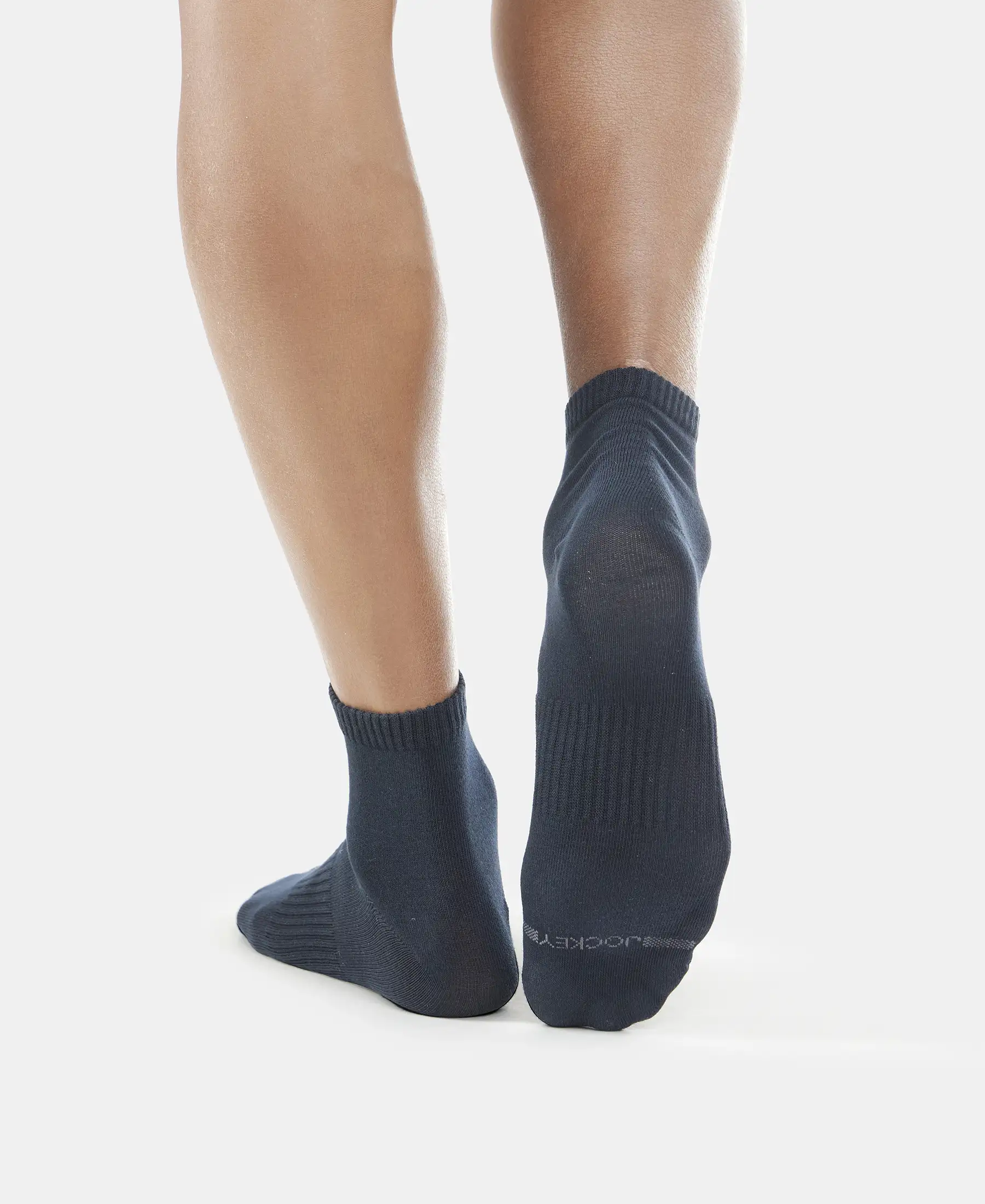 Compact Cotton Elastane Stretch Ankle Length Socks With StayFresh Treatment - Black & Navy (Pack of 2) - Image 4