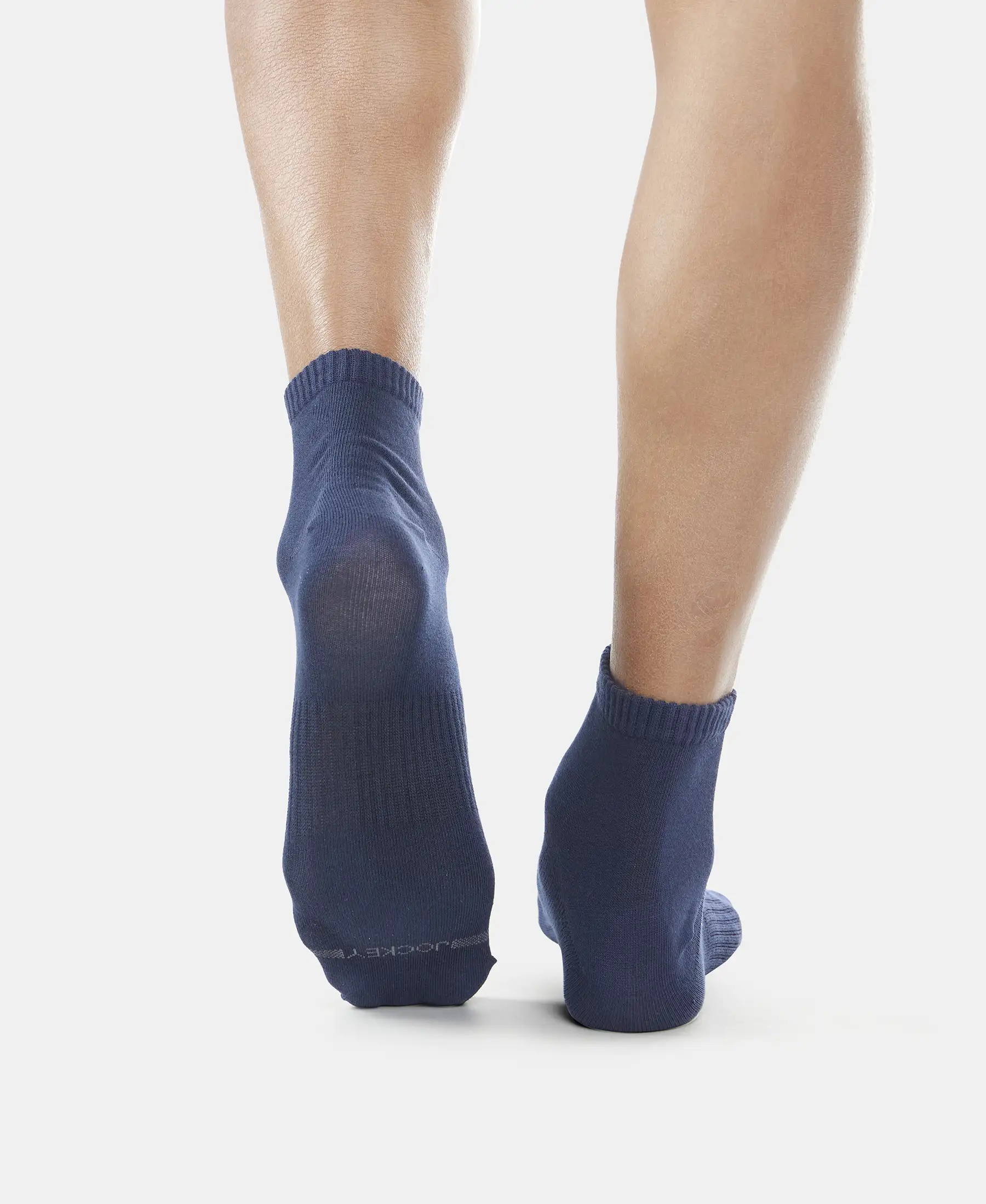Compact Cotton Elastane Stretch Ankle Length Socks With StayFresh Treatment - Black & Navy (Pack of 2) - Image 9