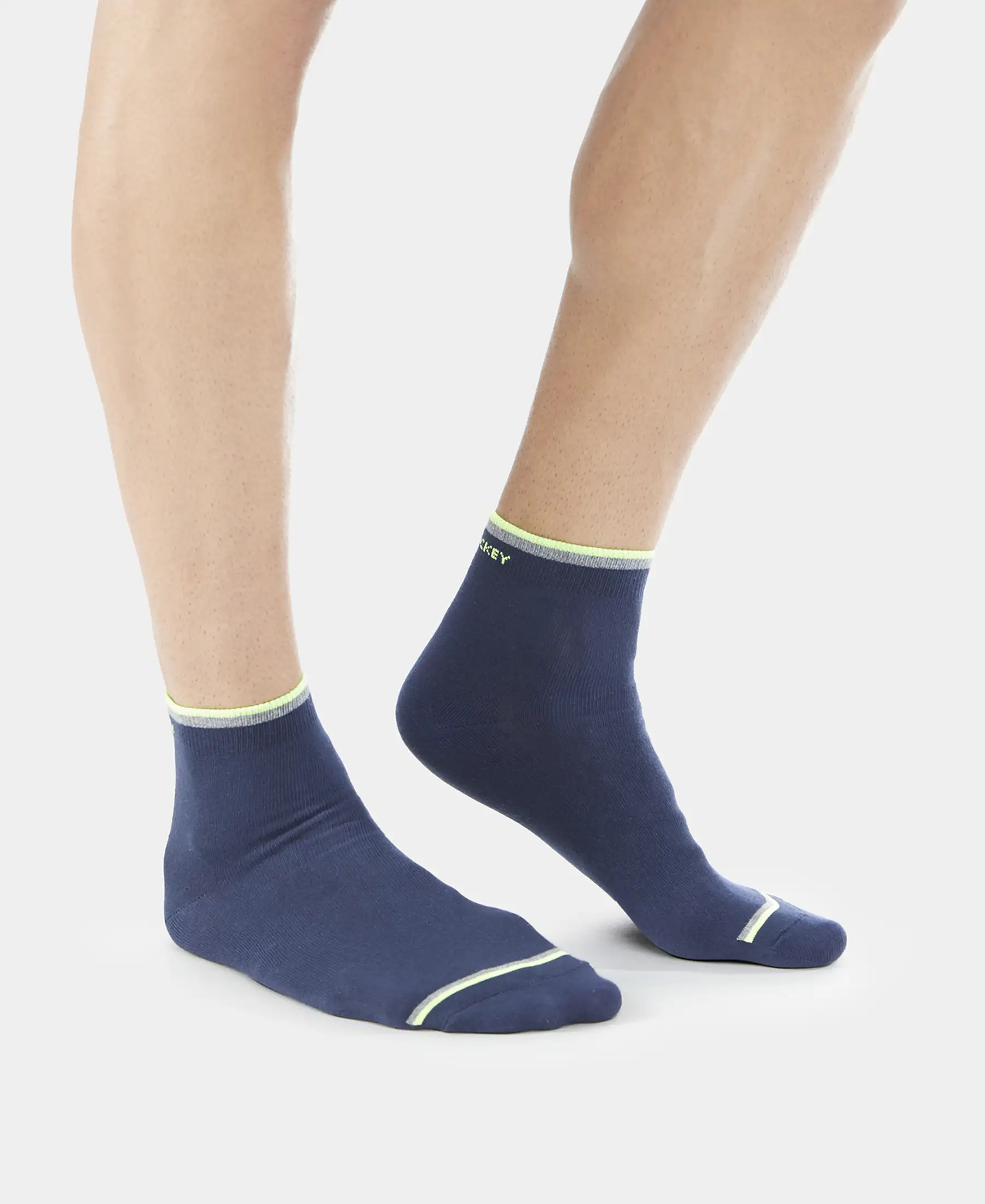 Compact Cotton Elastane Stretch Ankle Length Socks With StayFresh Treatment - Navy (Pack of 2) - Image 3