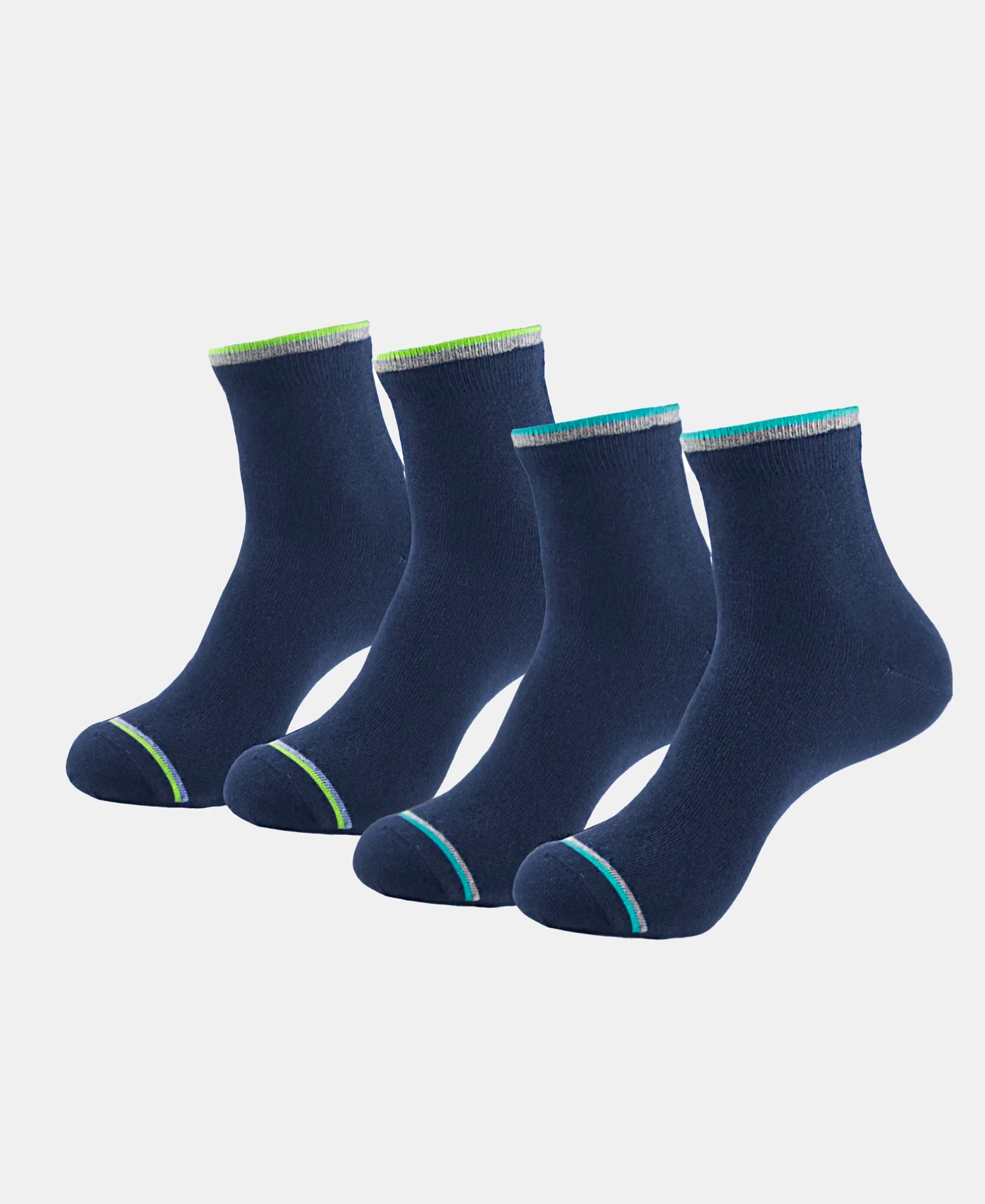 Compact Cotton Elastane Stretch Ankle Length Socks With StayFresh Treatment - Navy (Pack of 2) - Image 5