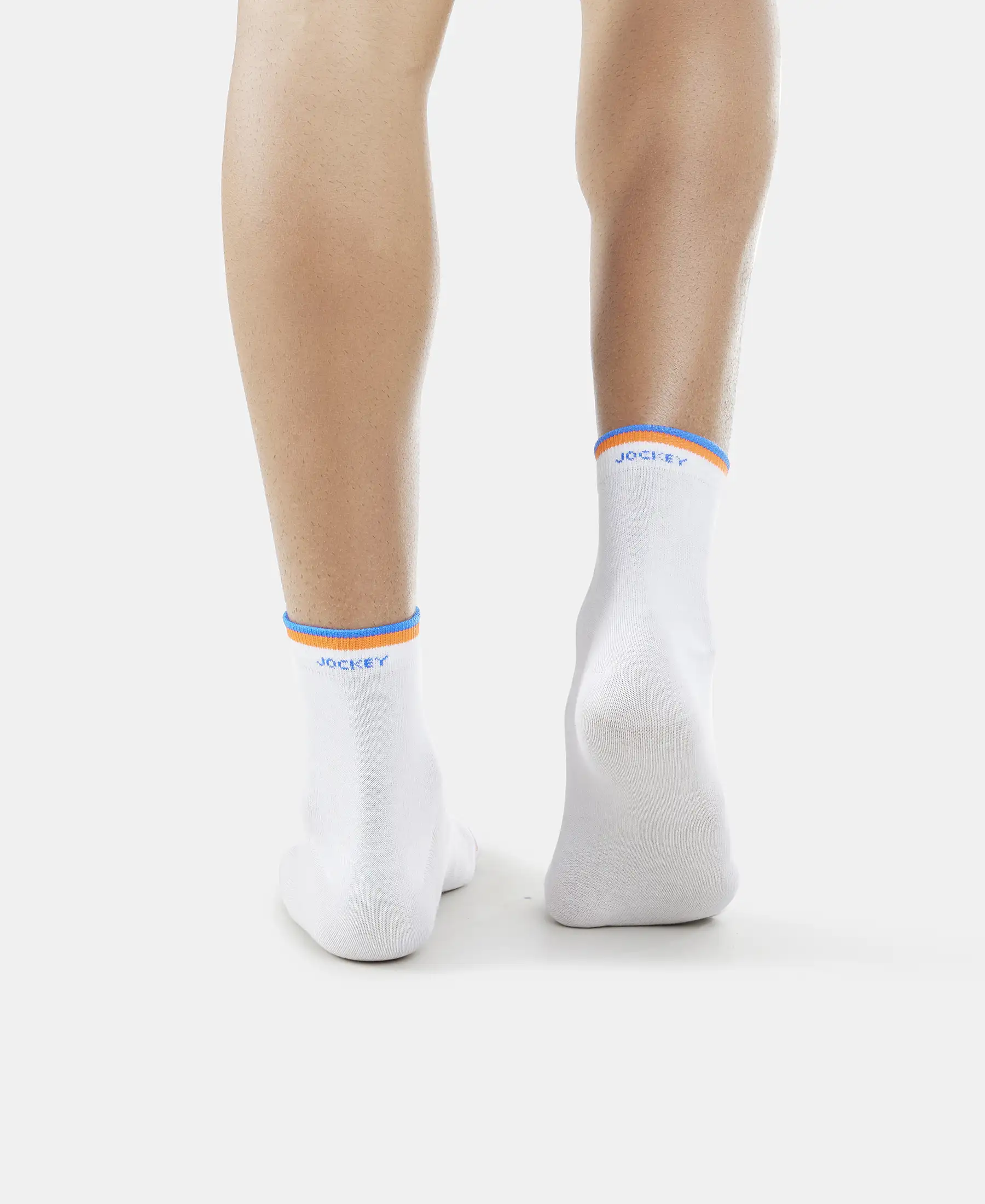 Compact Cotton Elastane Stretch Ankle Length Socks With StayFresh Treatment - White (Pack of 2) - Image 9