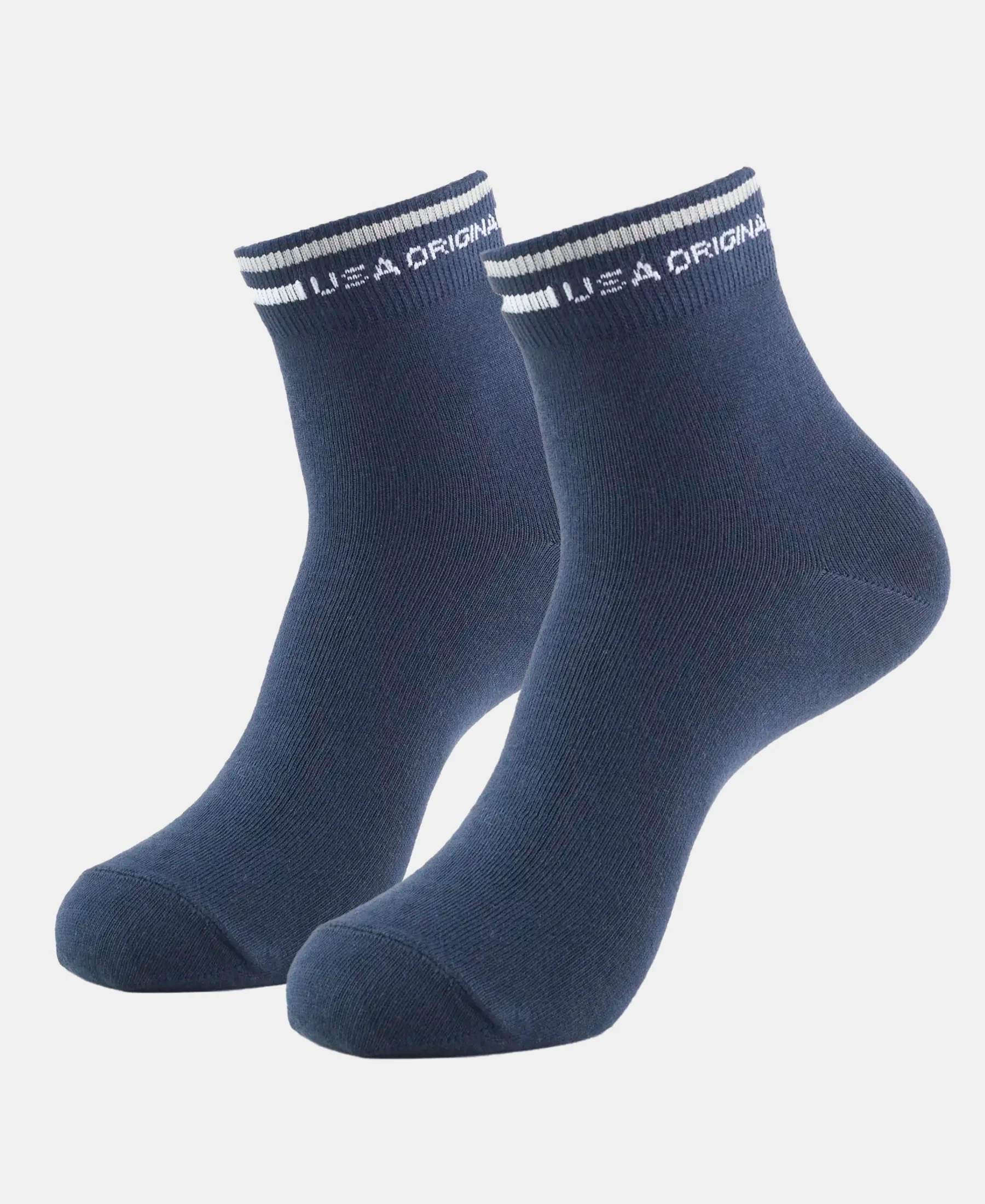 Compact Cotton Elastane Stretch Ankle Length Socks with StayFresh Treatment - Navy (Pack of 2) - Image 5