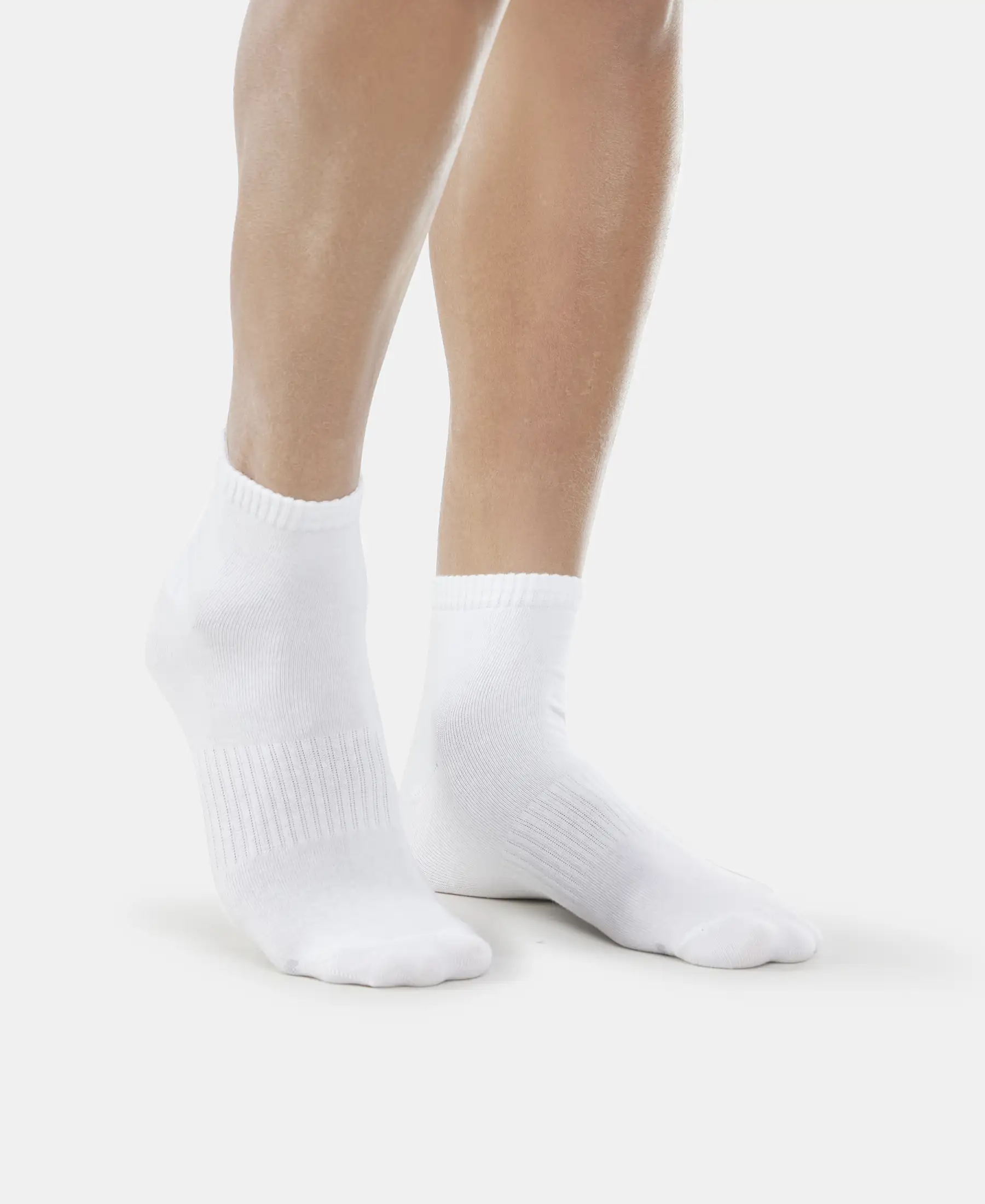 Compact Cotton Elastane Stretch Ankle Length Socks With StayFresh Treatment - White (Pack of 2) - Image 3