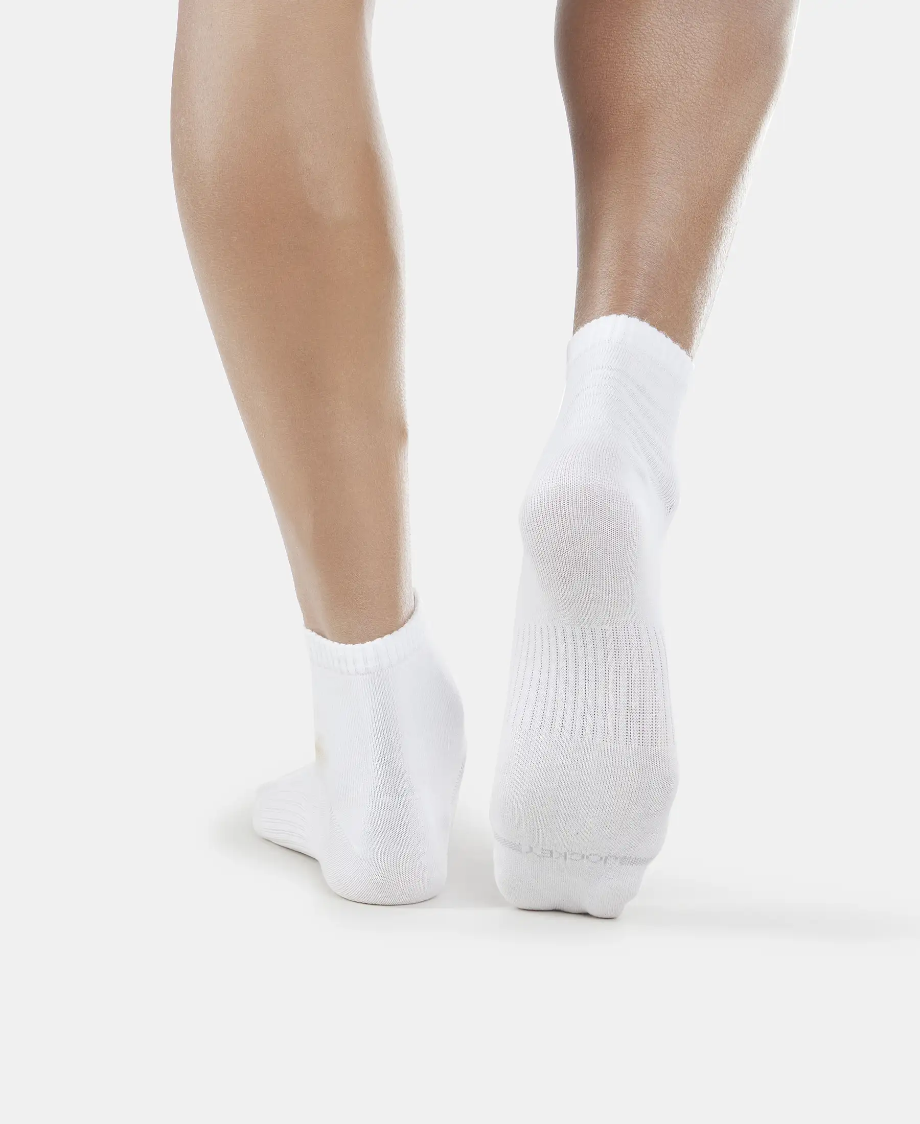 Compact Cotton Elastane Stretch Ankle Length Socks With StayFresh Treatment - White (Pack of 2) - Image 4