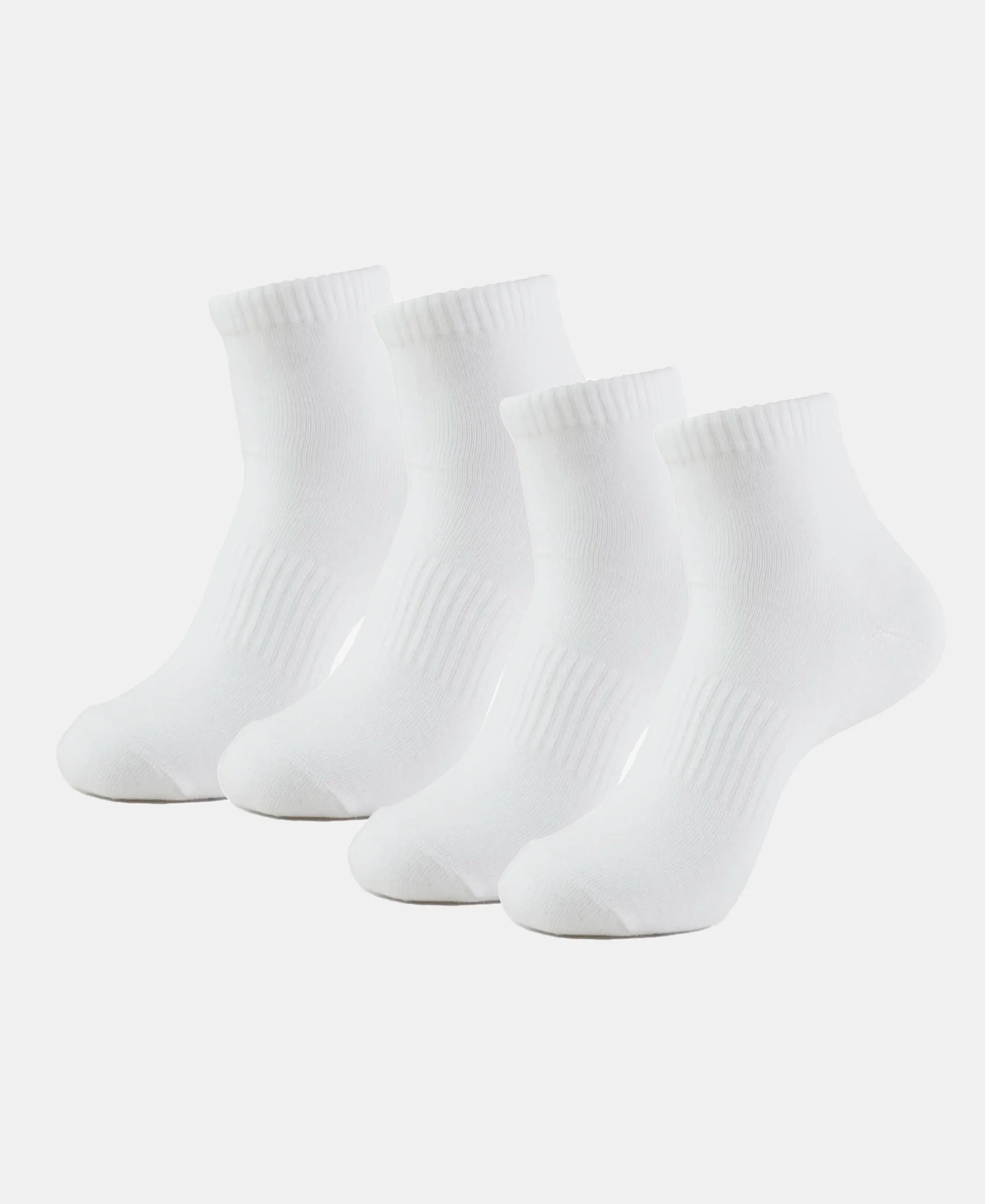 Compact Cotton Elastane Stretch Ankle Length Socks With StayFresh Treatment - White (Pack of 2) - Image 5