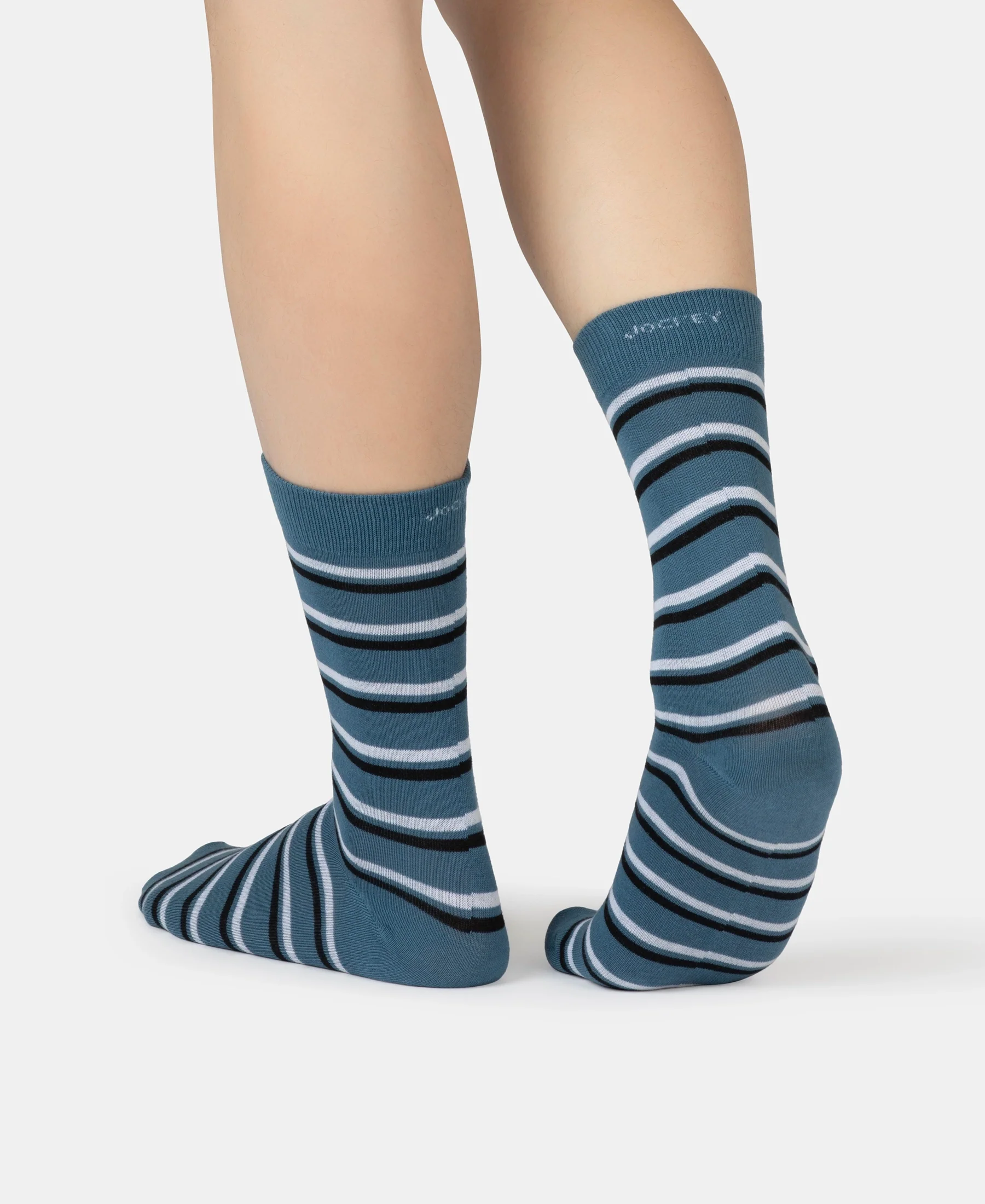 Compact Cotton Elastane Stretch Crew Length Socks With StayFresh Treatment - Stellar - Image 4
