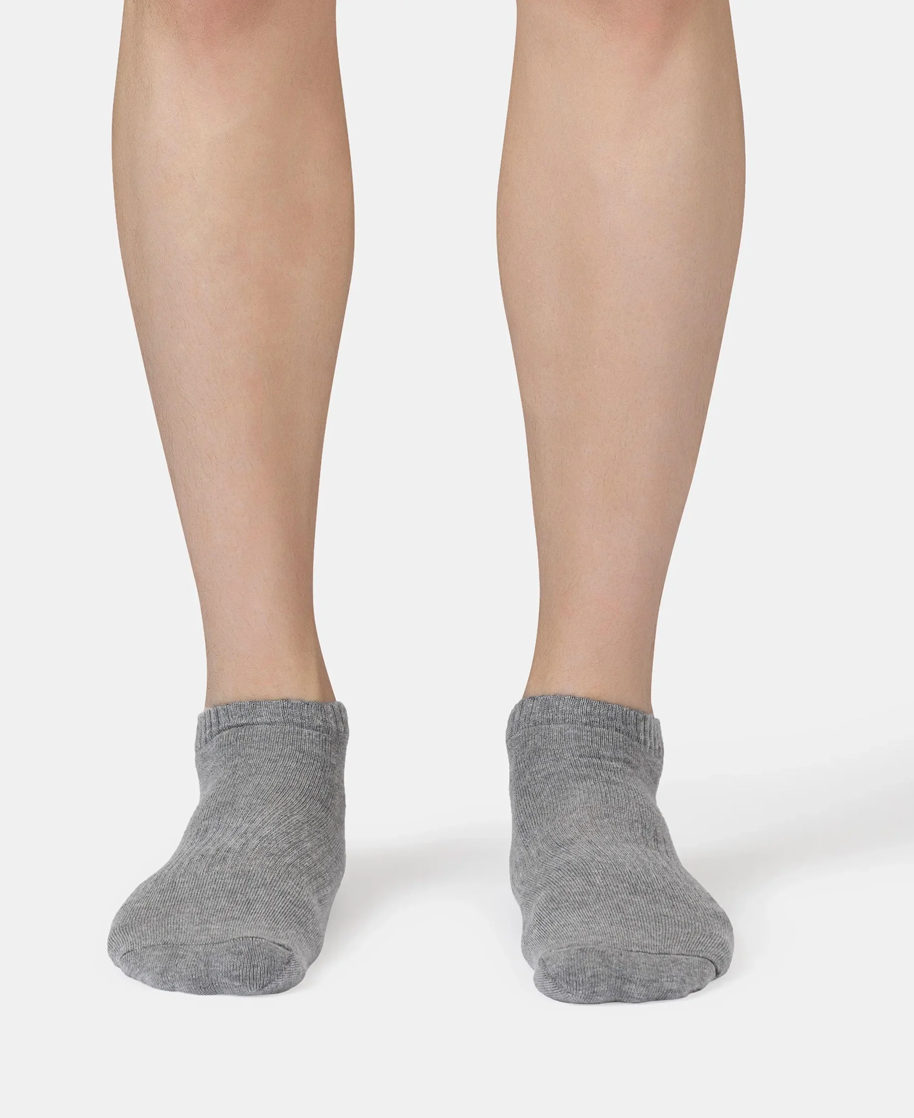 Compact Cotton Elastane Stretch Low Show Socks With StayFresh Treatment - Navy, Grey Melange & Stellar (Pack of 3) - Image 2