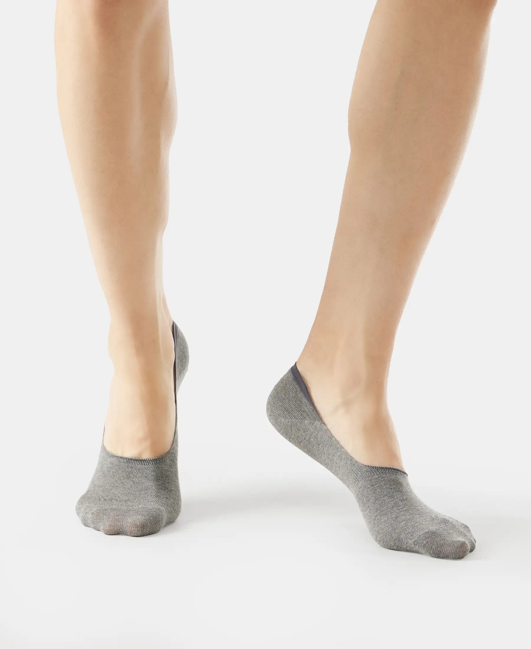 Compact Cotton Elastane Stretch No Show Socks With StayFresh Treatment - Black, Grey & Navy (Pack of 3) - Image 12