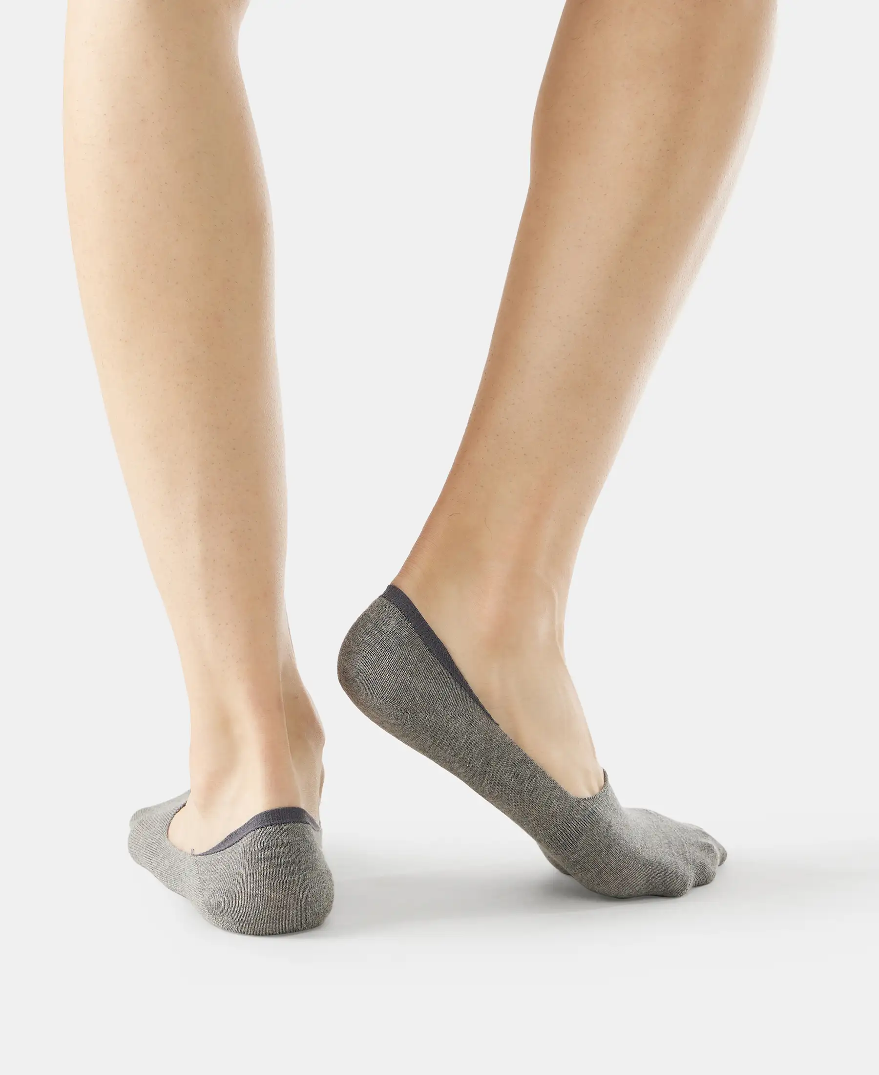 Compact Cotton Elastane Stretch No Show Socks With StayFresh Treatment - Black, Grey & Navy (Pack of 3) - Image 13