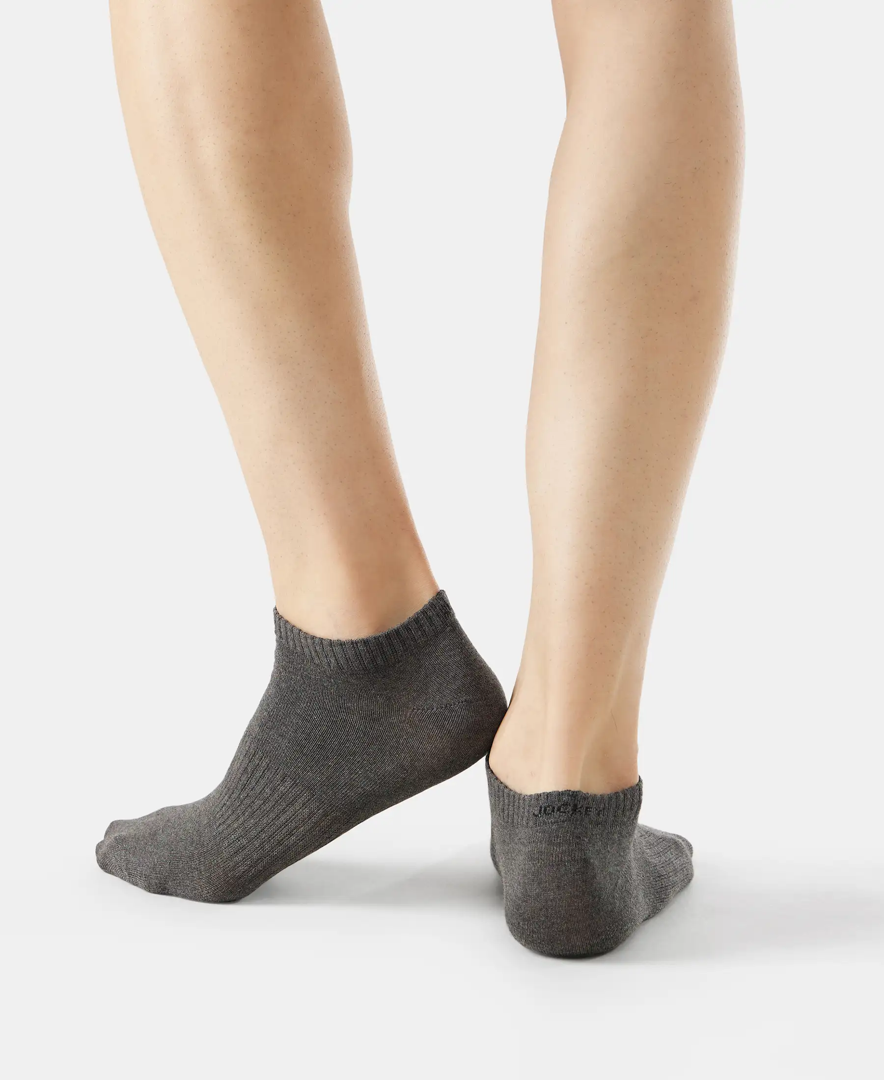 Compact Cotton Elastane Stretch Low Show Socks With StayFresh Treatment - Black/Charcoal Melange/Navy Melange (Pack of 3) - Image 13