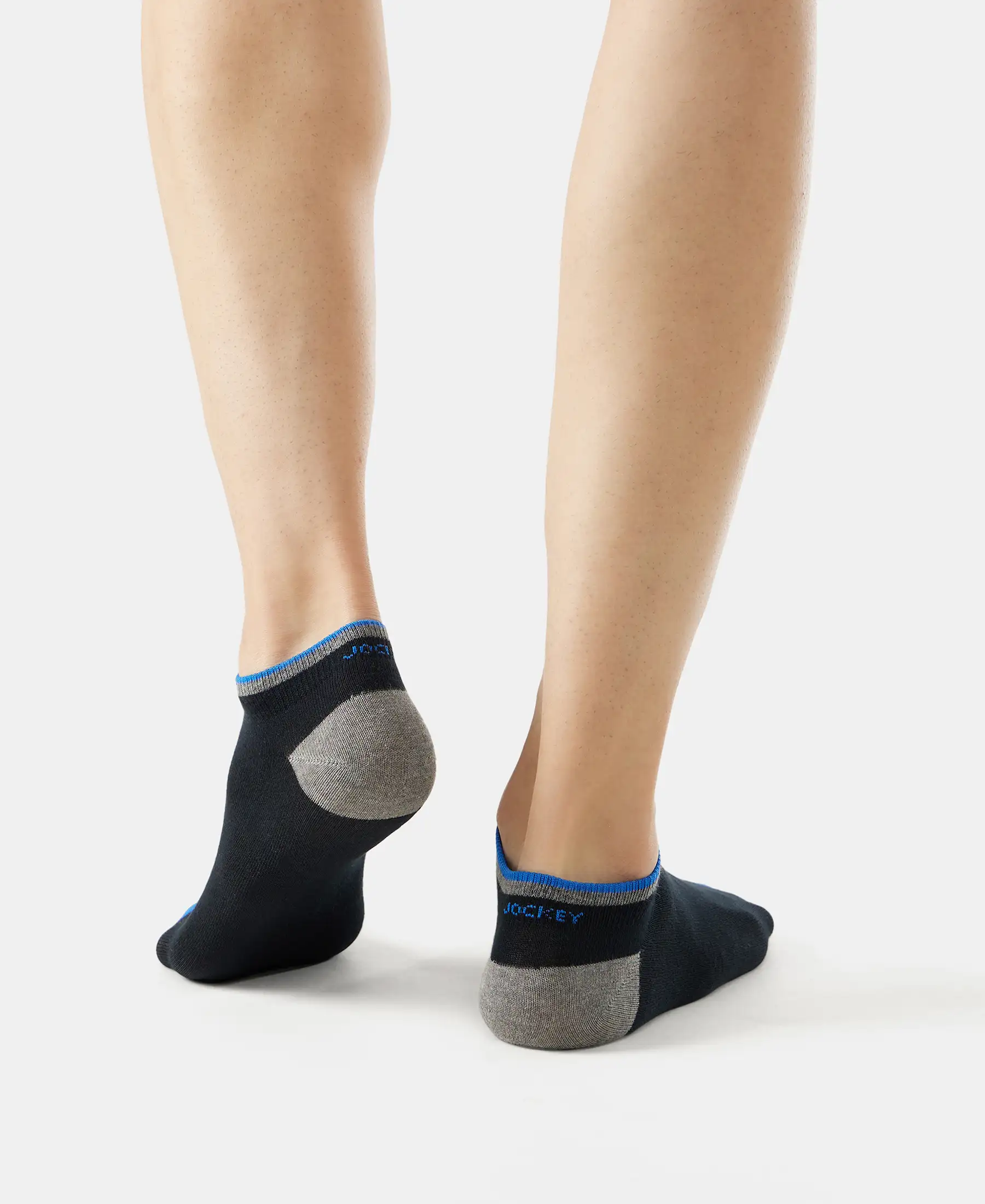 Compact Cotton Elastane Stretch Low Show Socks With StayFresh Treatment - Black (Pack of 2) - Image 10