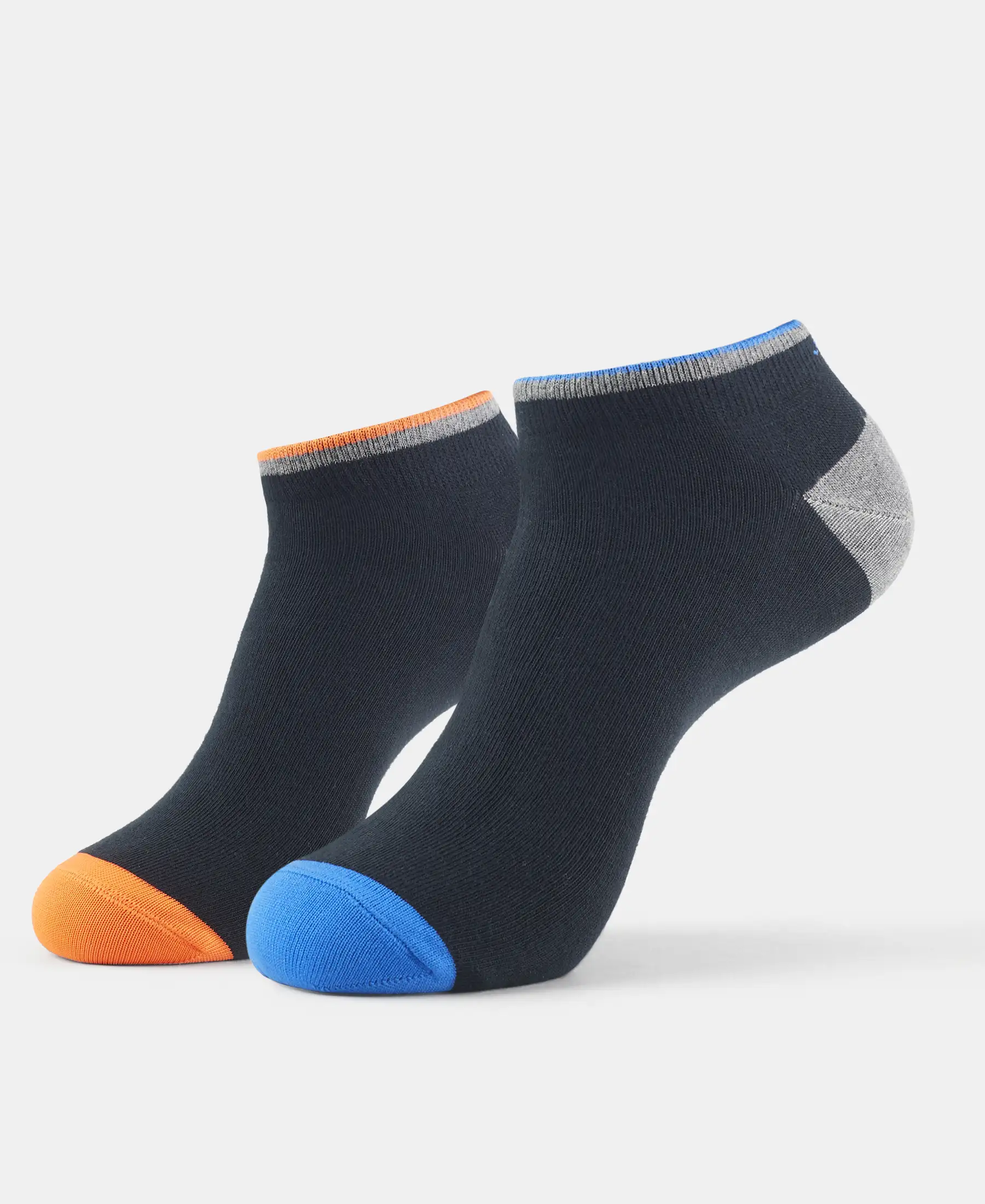 Compact Cotton Elastane Stretch Low Show Socks With StayFresh Treatment - Black (Pack of 2) - Image 5