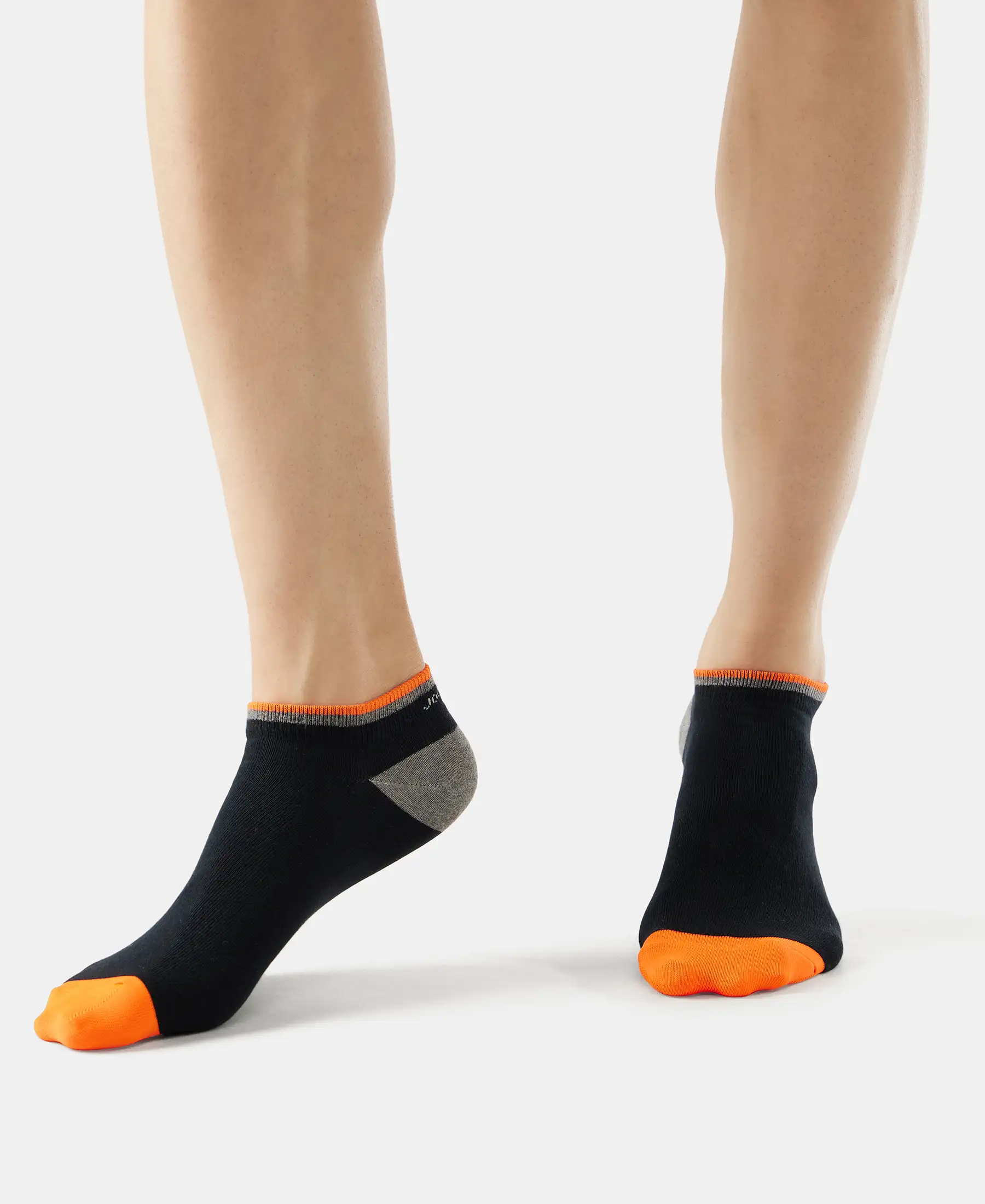 Compact Cotton Elastane Stretch Low Show Socks With StayFresh Treatment - Black (Pack of 2) - Image 7