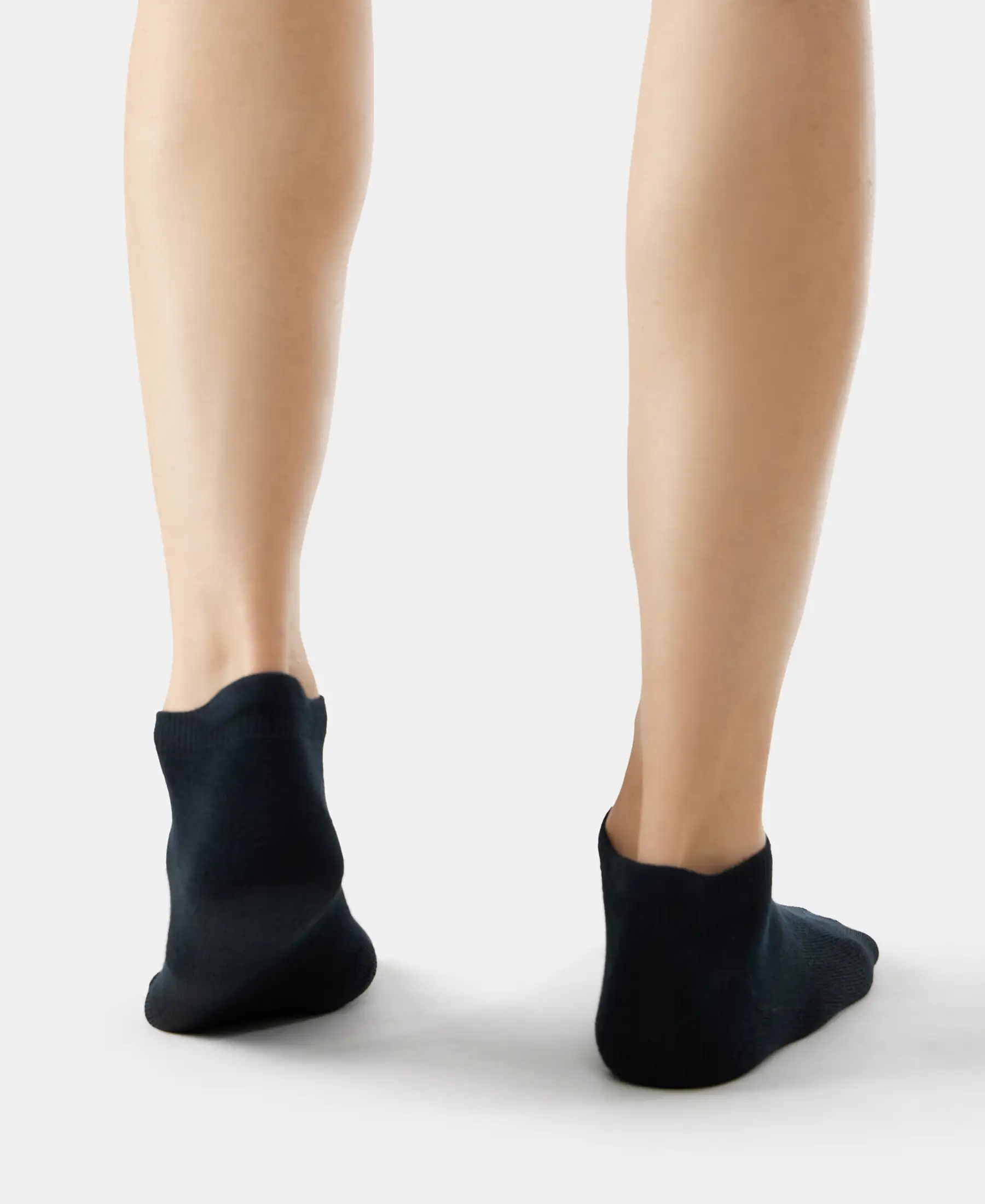 Compact Cotton Elastane Stretch Low Show Socks with StayFresh Treatment - Black (Pack of 2) - Image 6