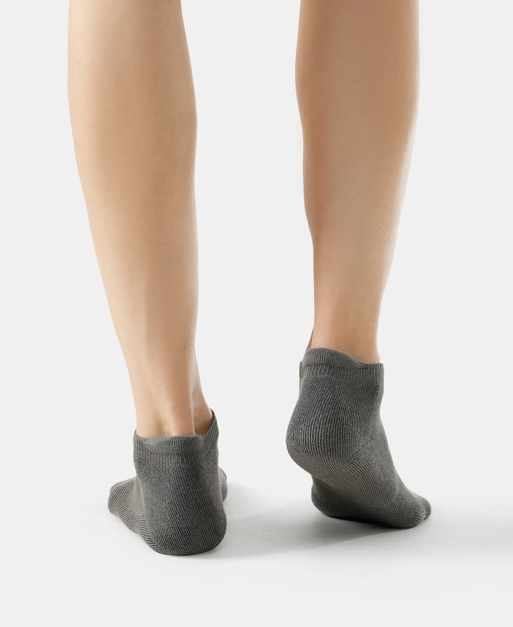 Compact Cotton Elastane Stretch Low Show Socks with StayFresh Treatment - Gunmetal (Pack of 2) - Image 9
