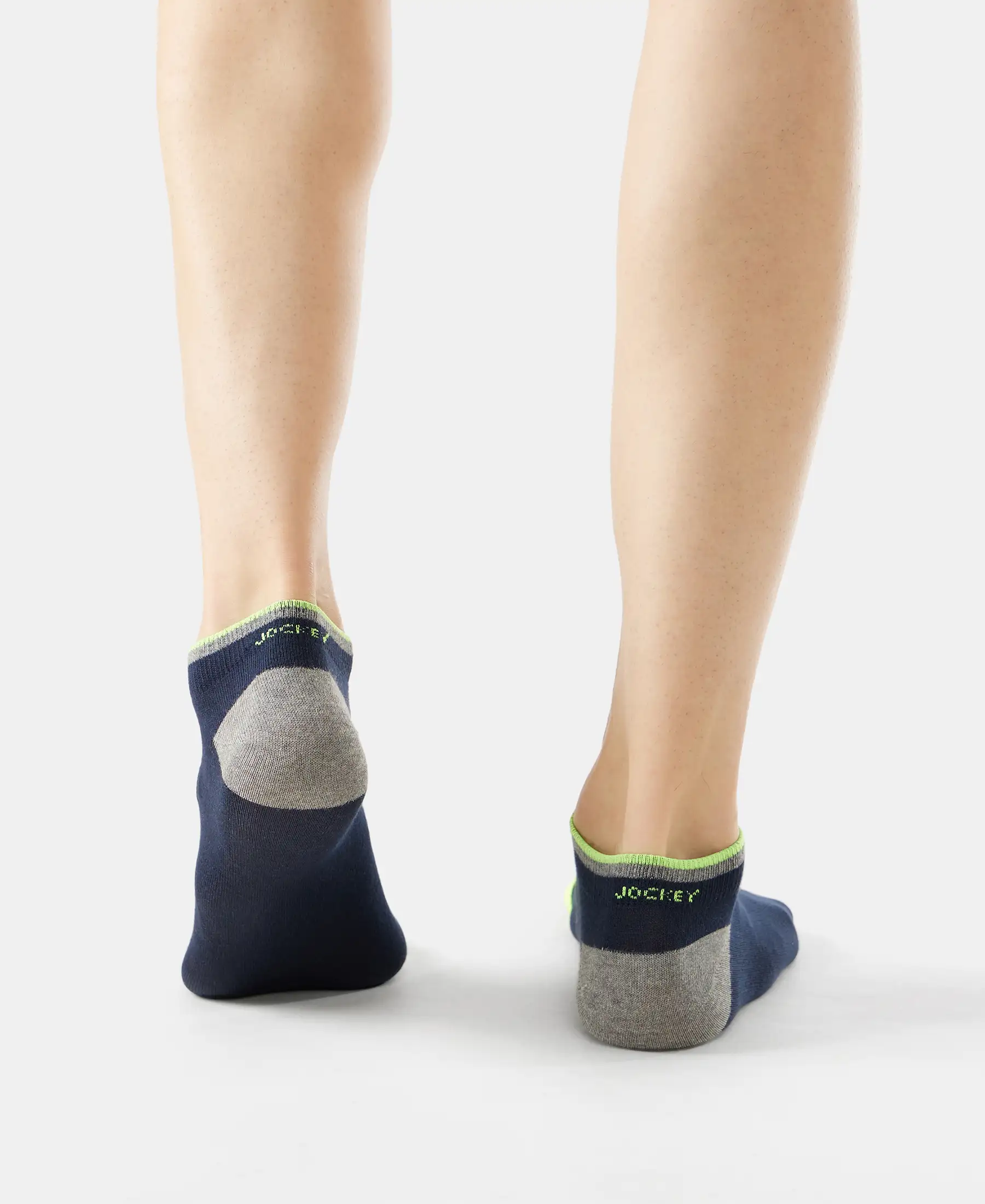 Compact Cotton Elastane Stretch Low Show Socks With StayFresh Treatment - Navy (Pack of 2) - Image 9