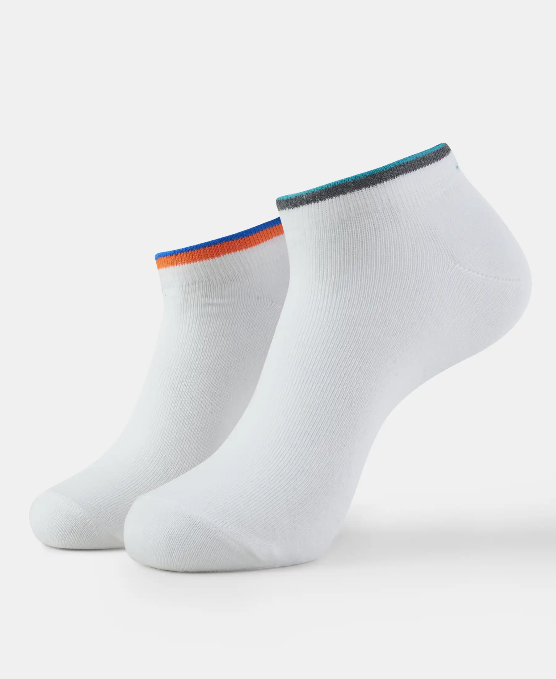 Compact Cotton Elastane Stretch Low Show Socks With StayFresh Treatment - White (Pack of 2)