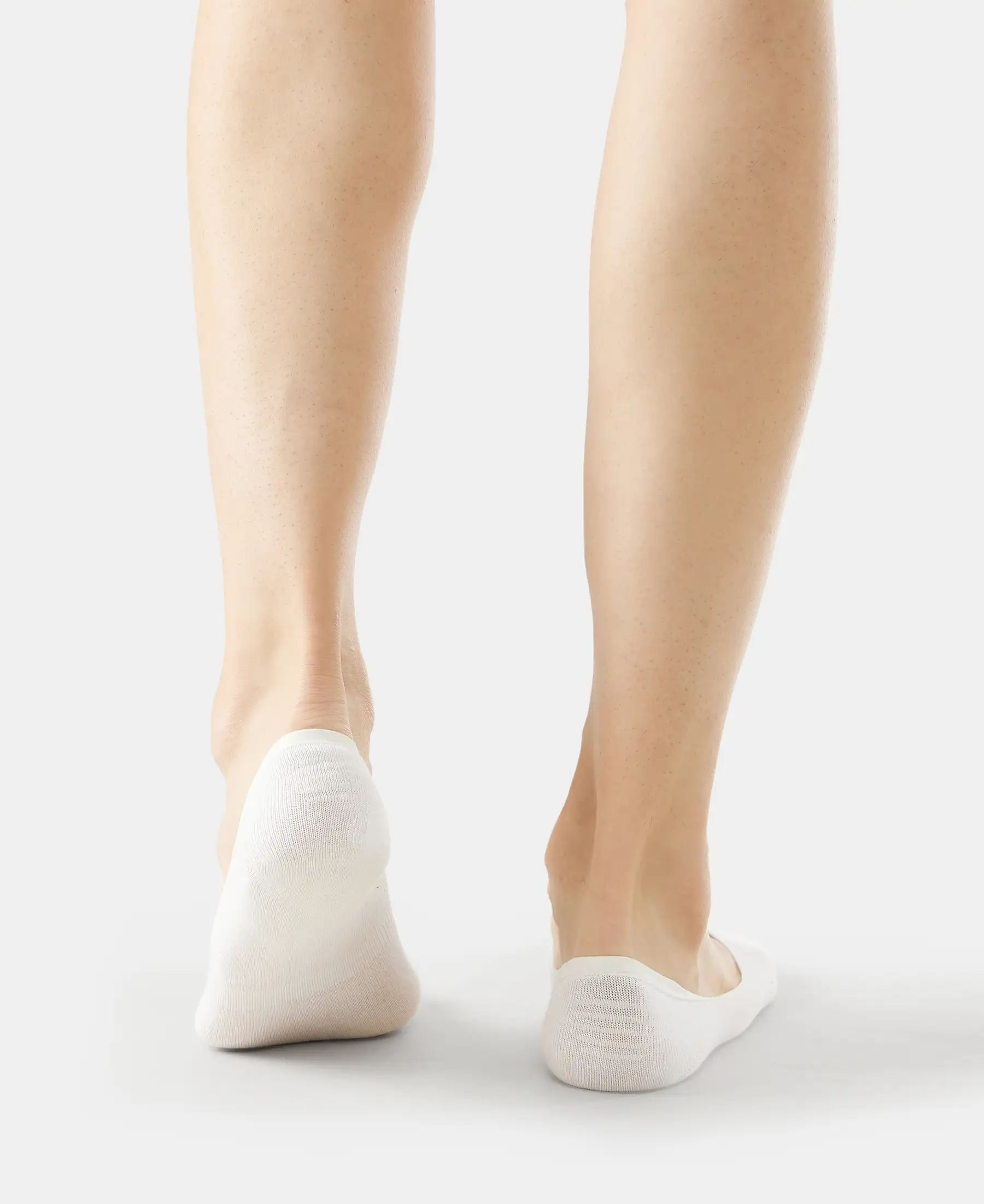 Compact Cotton Elastane Stretch No Show Socks With StayFresh Treatment - White (Pack of 2) - Image 6
