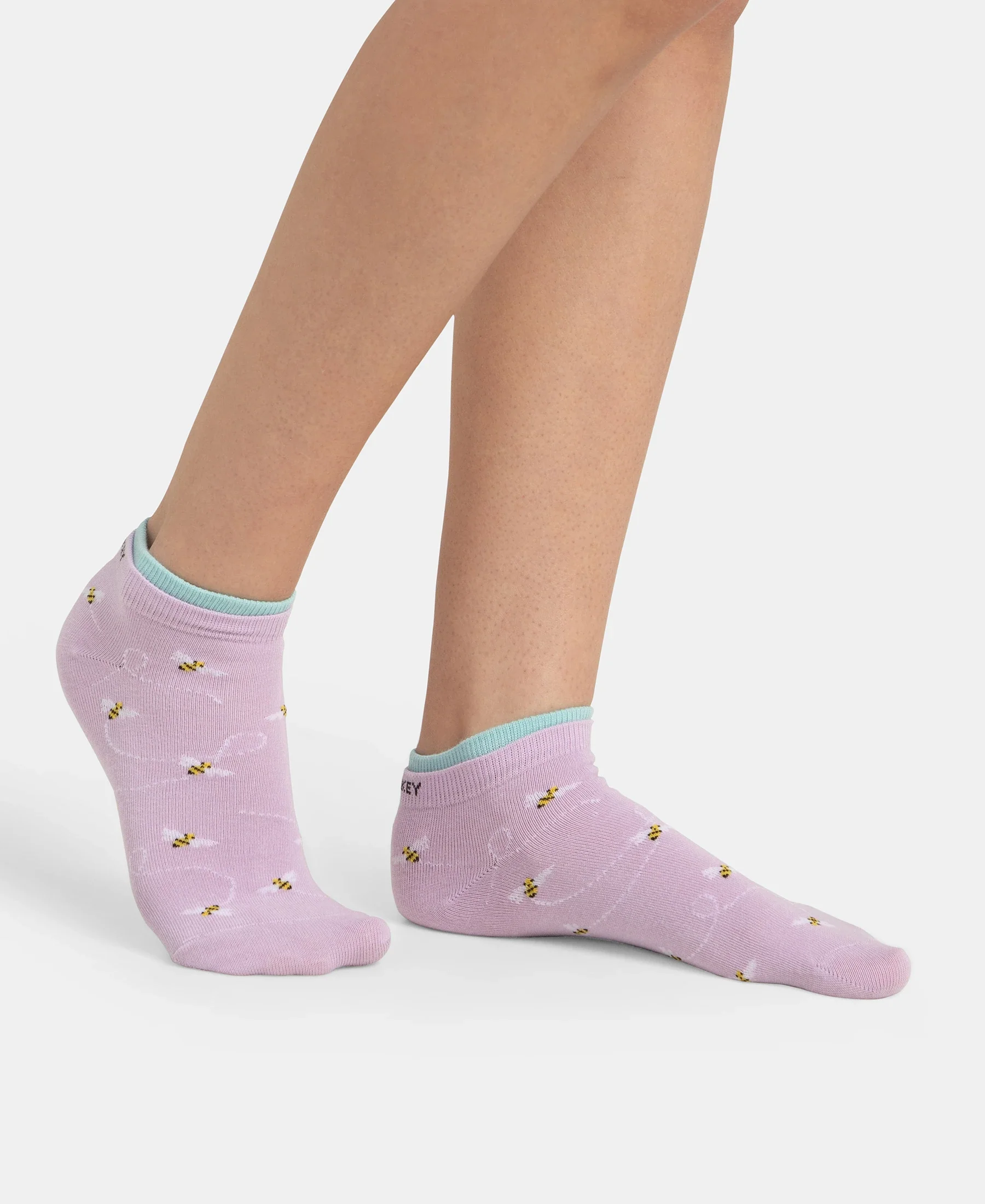 Compact Cotton Stretch Low Show Socks with StayFresh Treatment - Orchid Bloom & Pastel Turquiose (Pack of 2) - Image 9
