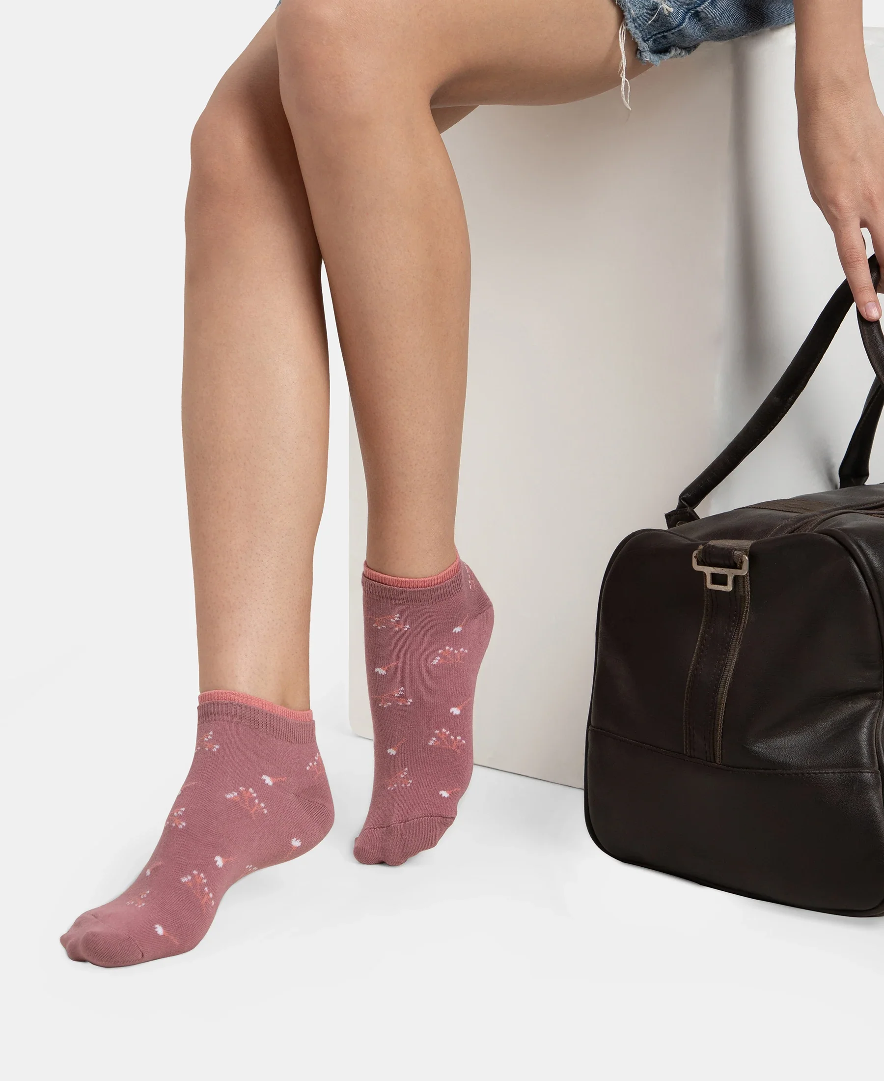 Compact Cotton Stretch Low Show Socks with StayFresh Treatment - Pale Mauve & Wistful Mauve (Pack of 2) - Image 12