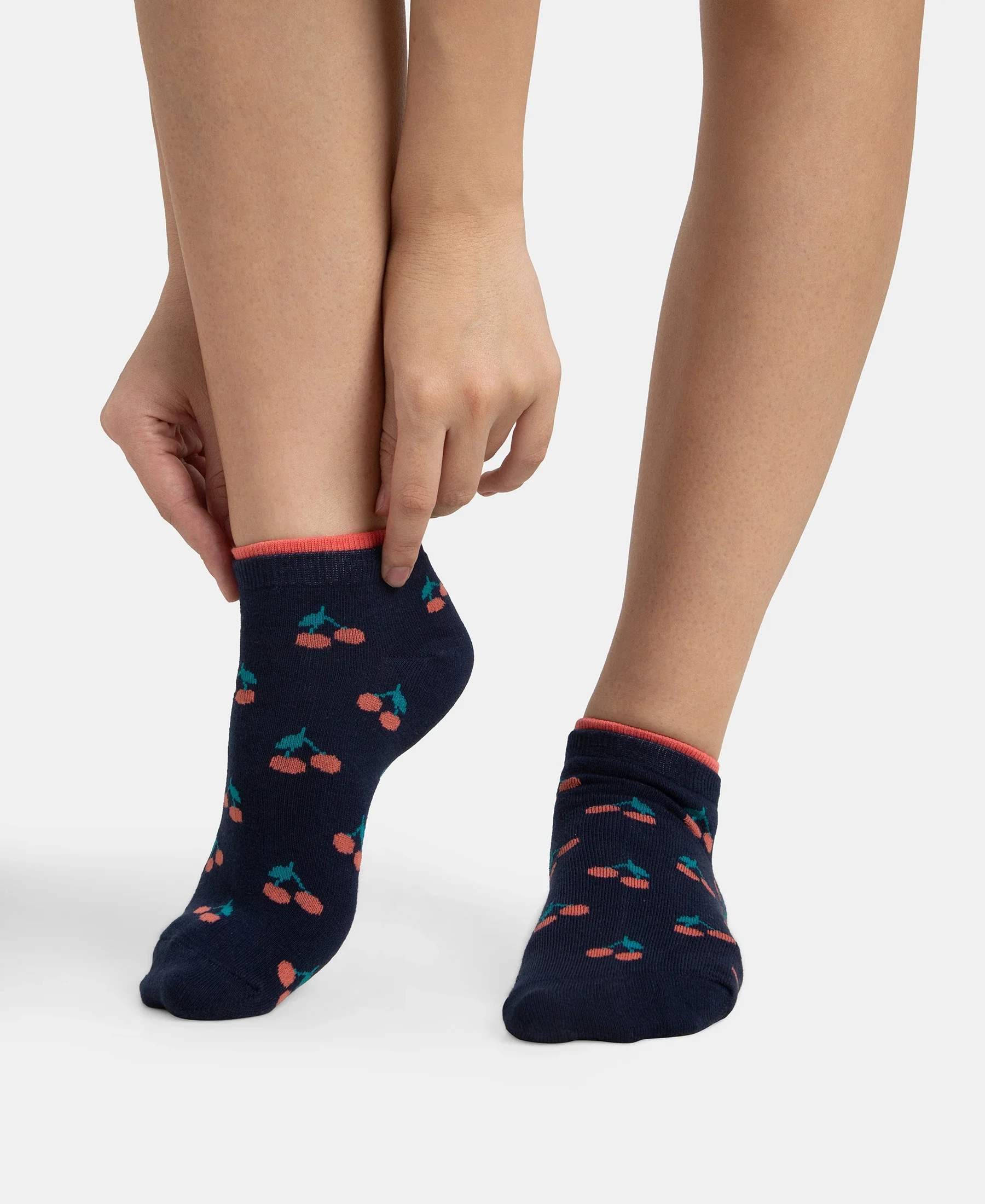 Compact Cotton Stretch Low Show Socks with StayFresh Treatment - Peacoat & Oat Meal (Pack of 2) - Image 12