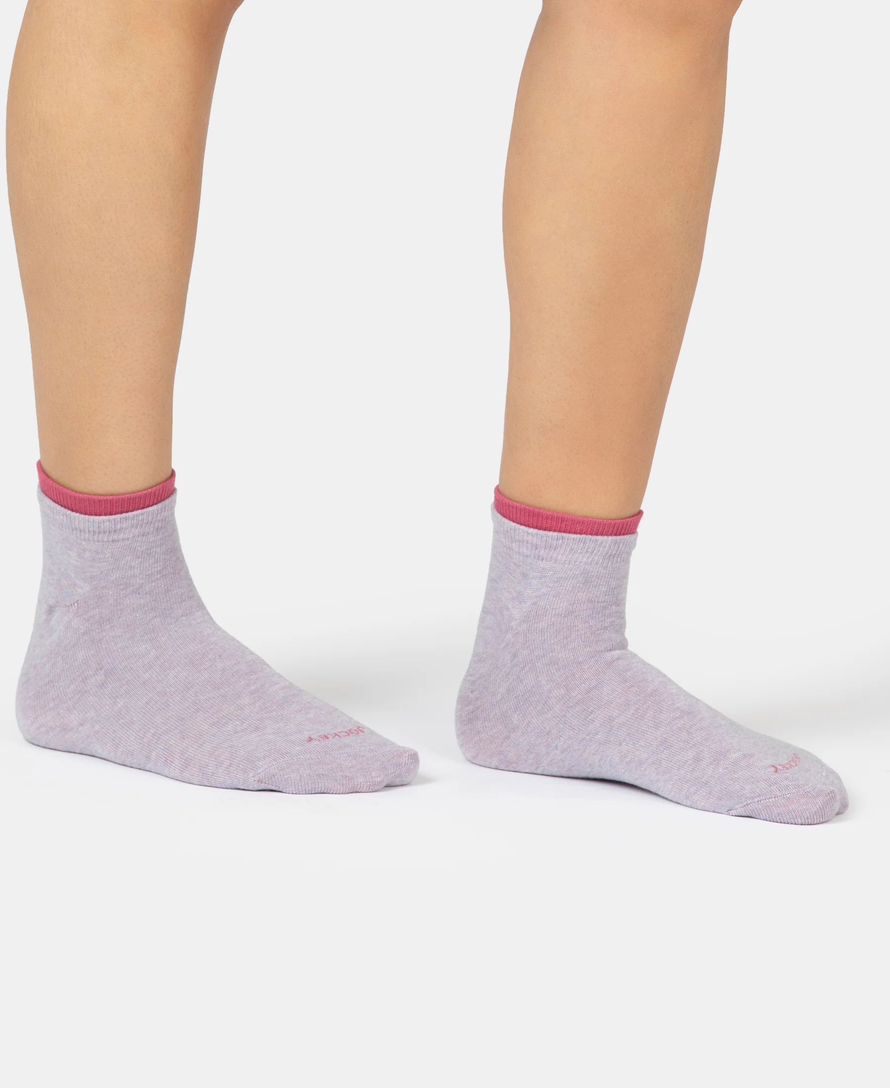 Compact Cotton Stretch Solid Low Show Socks with Stay Fresh Treatment - Cosmic Sky Melange & Rose Wine (Pack of 2) - Image 7