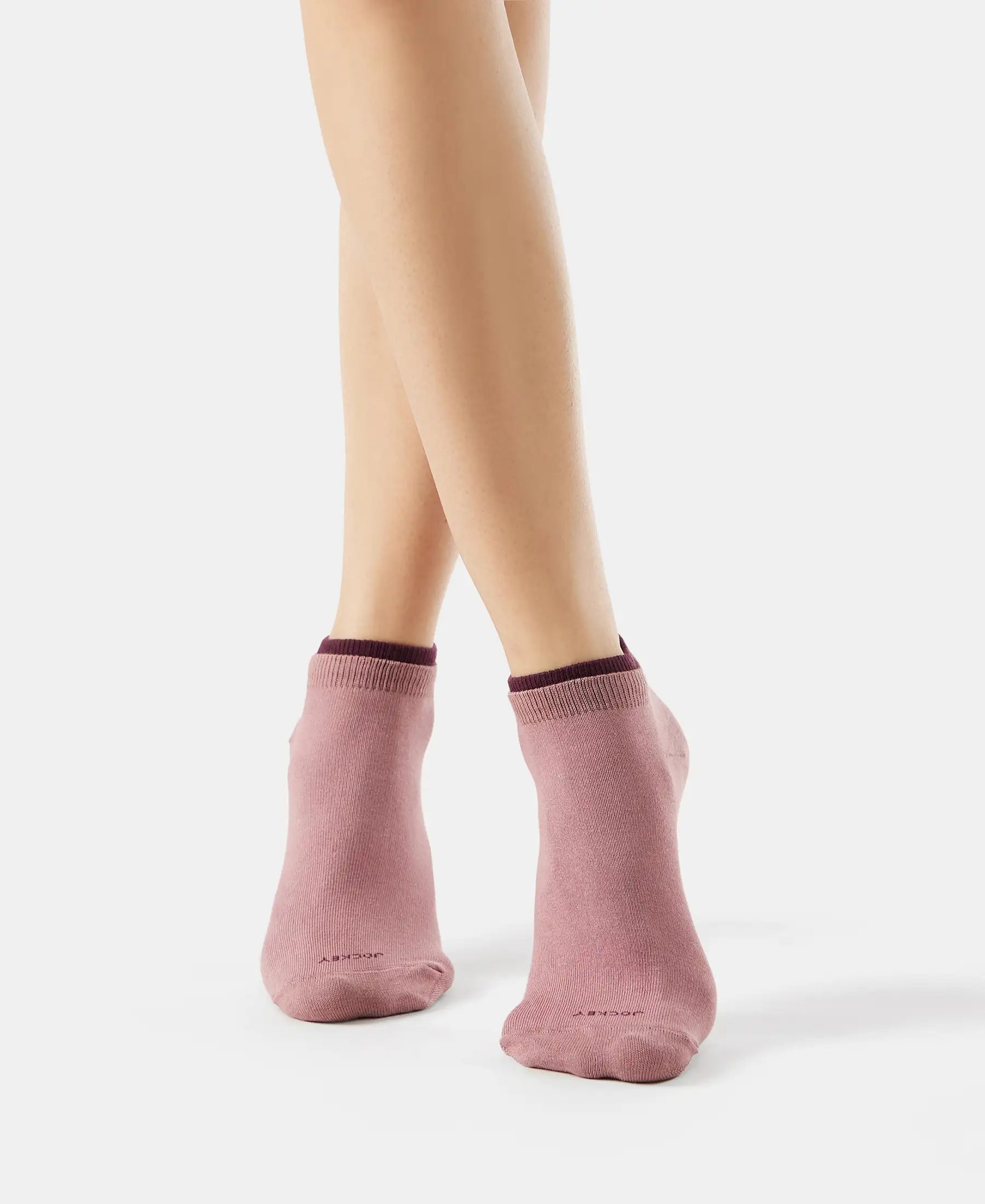 Compact Cotton Stretch Solid Low Show Socks with StayFresh Treatment - Wistful mauve & Wine Tasting (Pack of 2) - Image 8