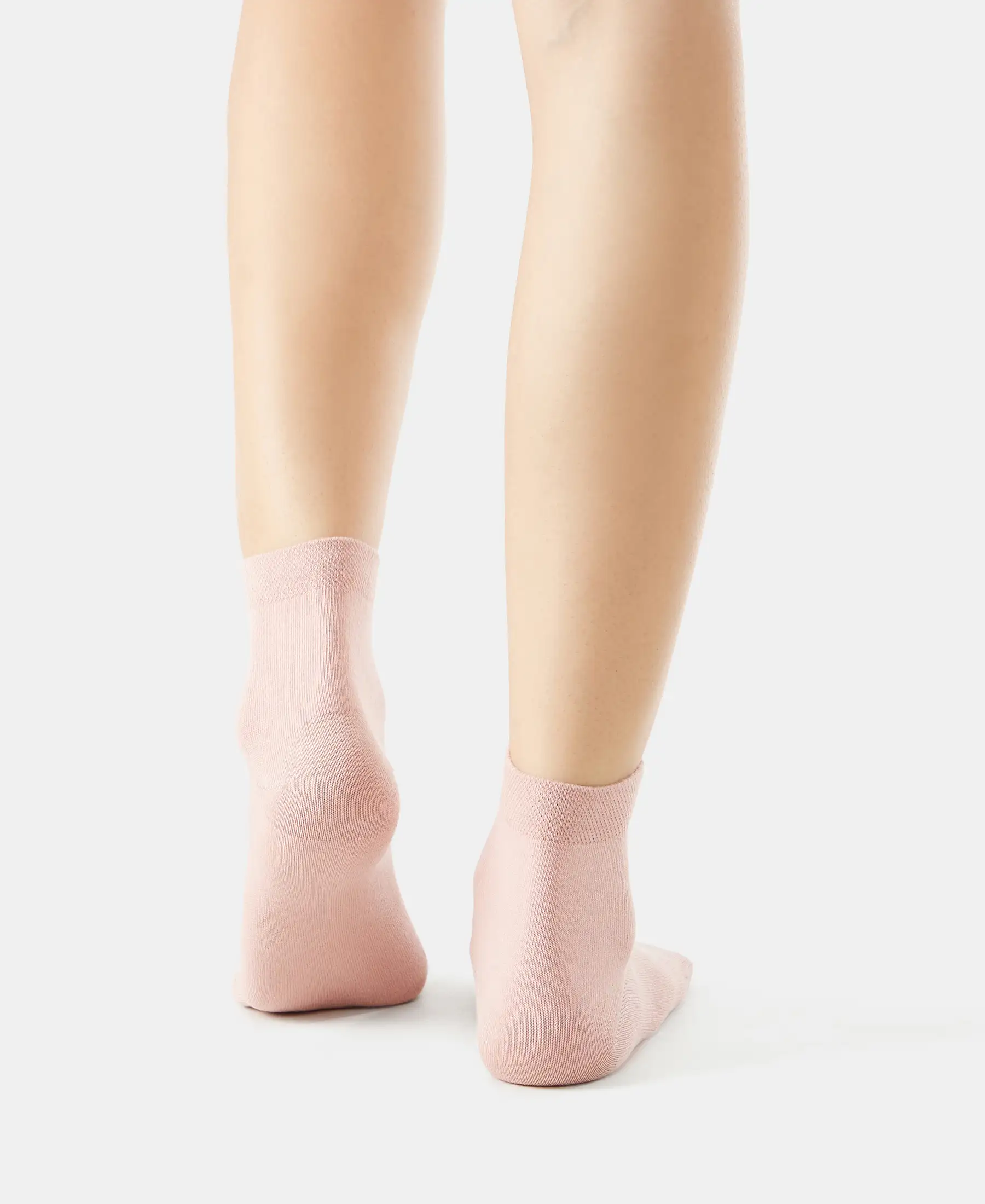 Compact Cotton Stretch Toe Socks with StayFresh Treatment - Pale Mauve (Pack of 2) - Image 4