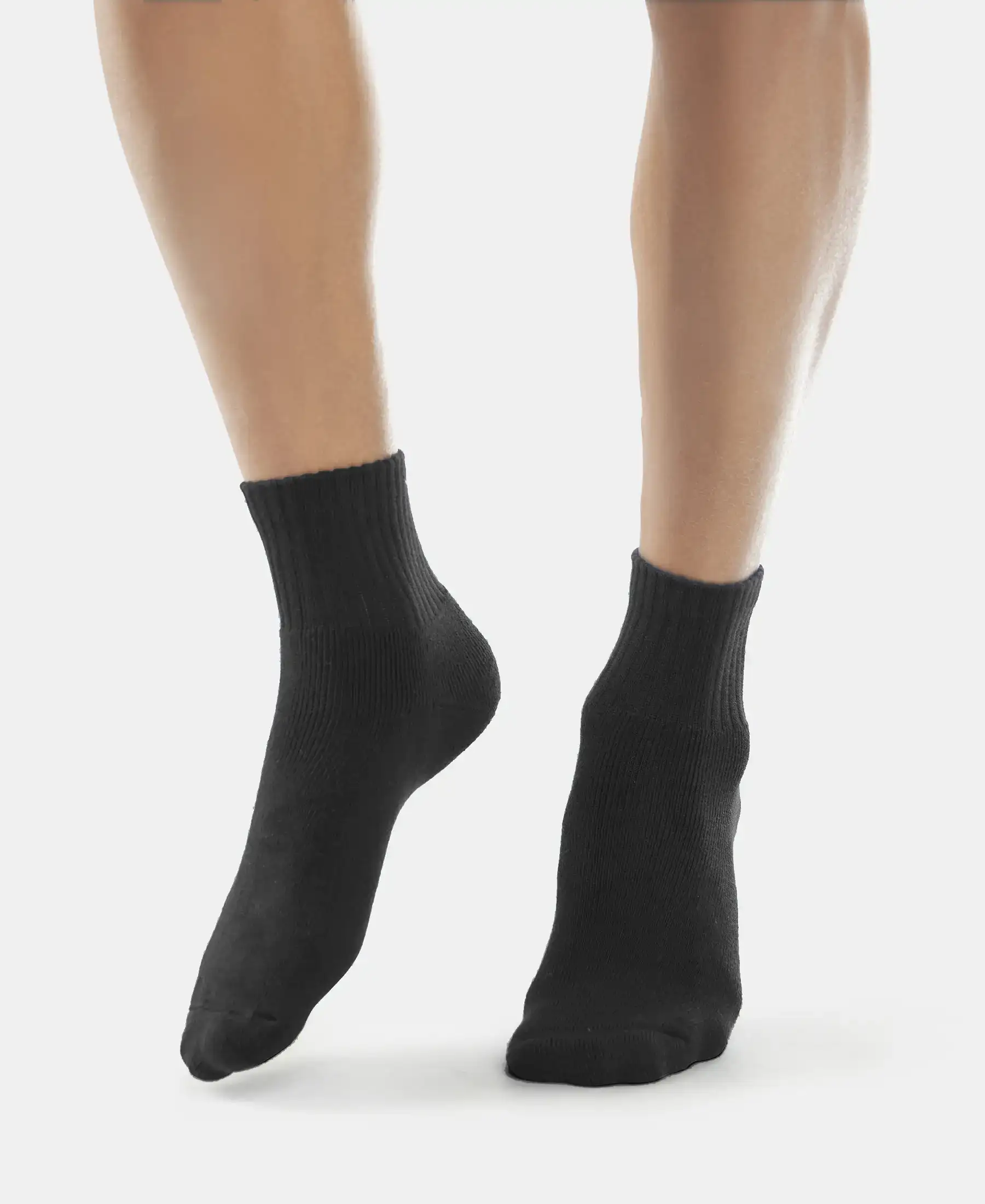 Compact Cotton Terry Ankle Length Socks With StayFresh Treatment - Black - Image 6