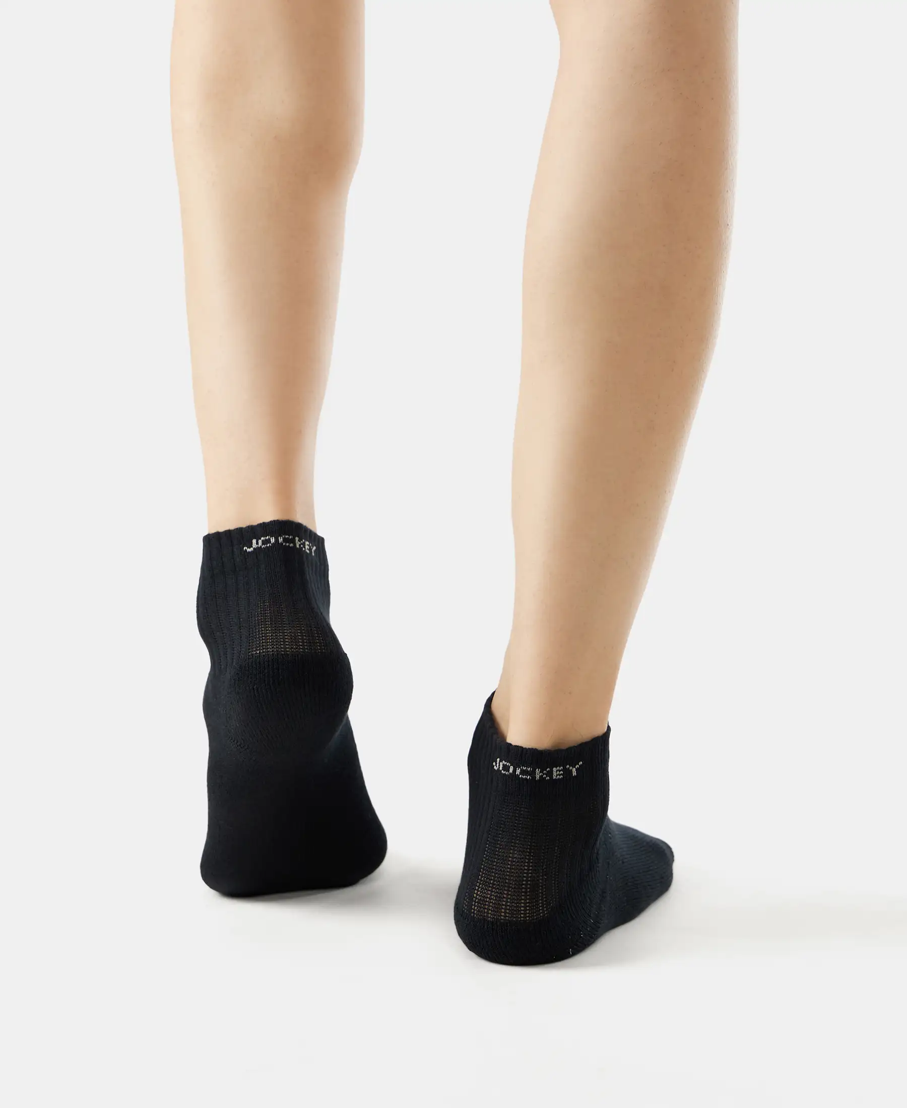 Compact Cotton Terry Ankle Length Socks With StayFresh Treatment - Black/Navy/Charcoal Melange (Pack of 3) - Image 15