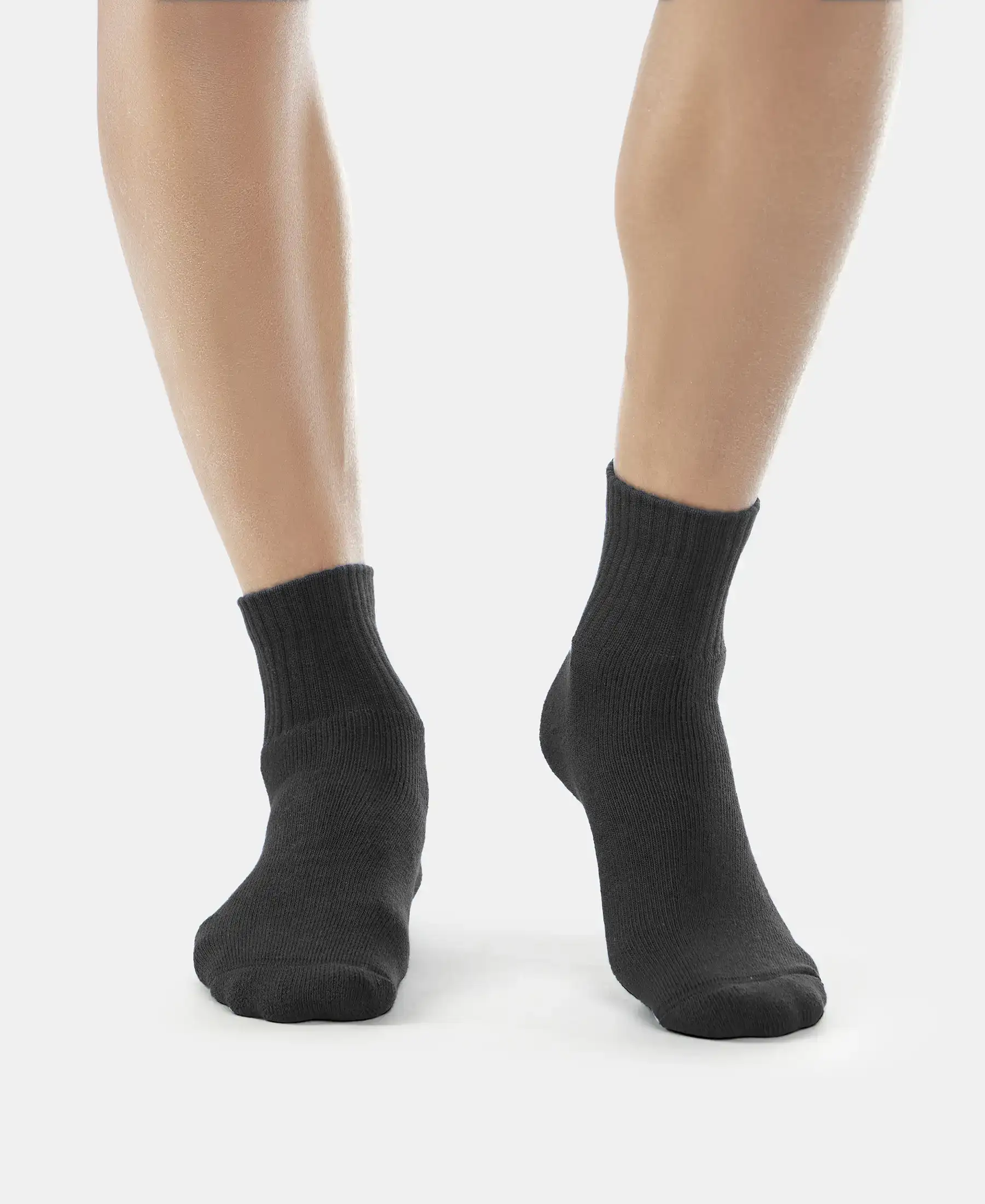 Compact Cotton Terry Ankle Length Socks With StayFresh Treatment - Black (Pack of 3) - Image 3