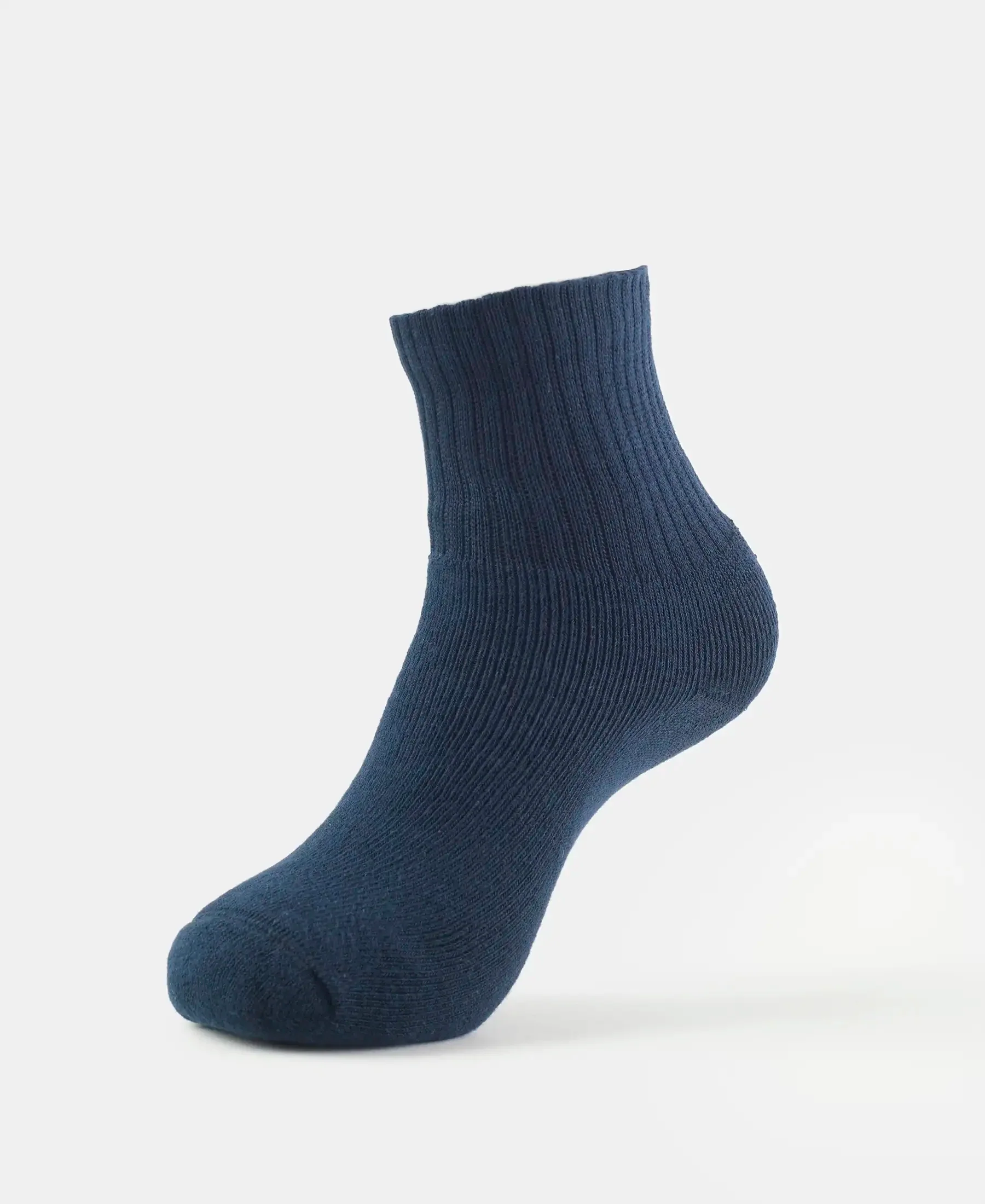 Compact Cotton Terry Ankle Length Socks With StayFresh Treatment - Navy - Image 5