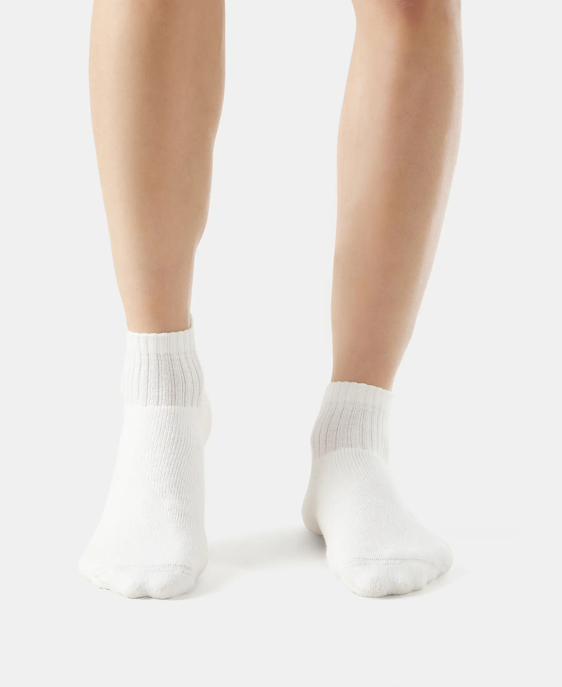 Compact Cotton Terry Ankle Length Socks With StayFresh Treatment - White (Pack of 3) - Image 2