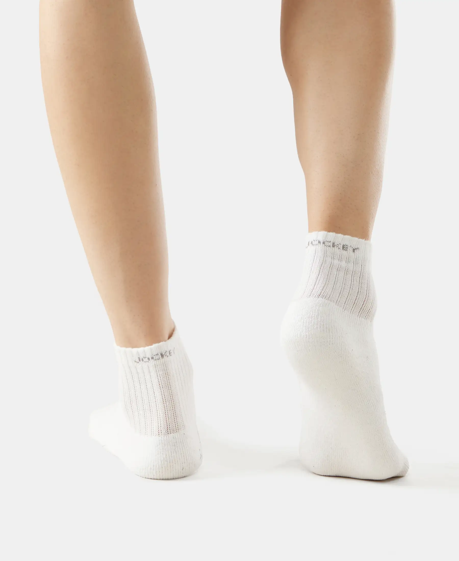 Compact Cotton Terry Ankle Length Socks With StayFresh Treatment - White (Pack of 3) - Image 5