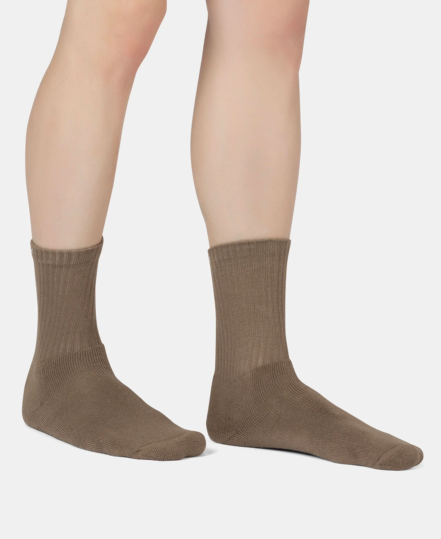 Compact Cotton Terry Crew Length Socks With StayFresh Treatment - Timber Wolf - Image 3