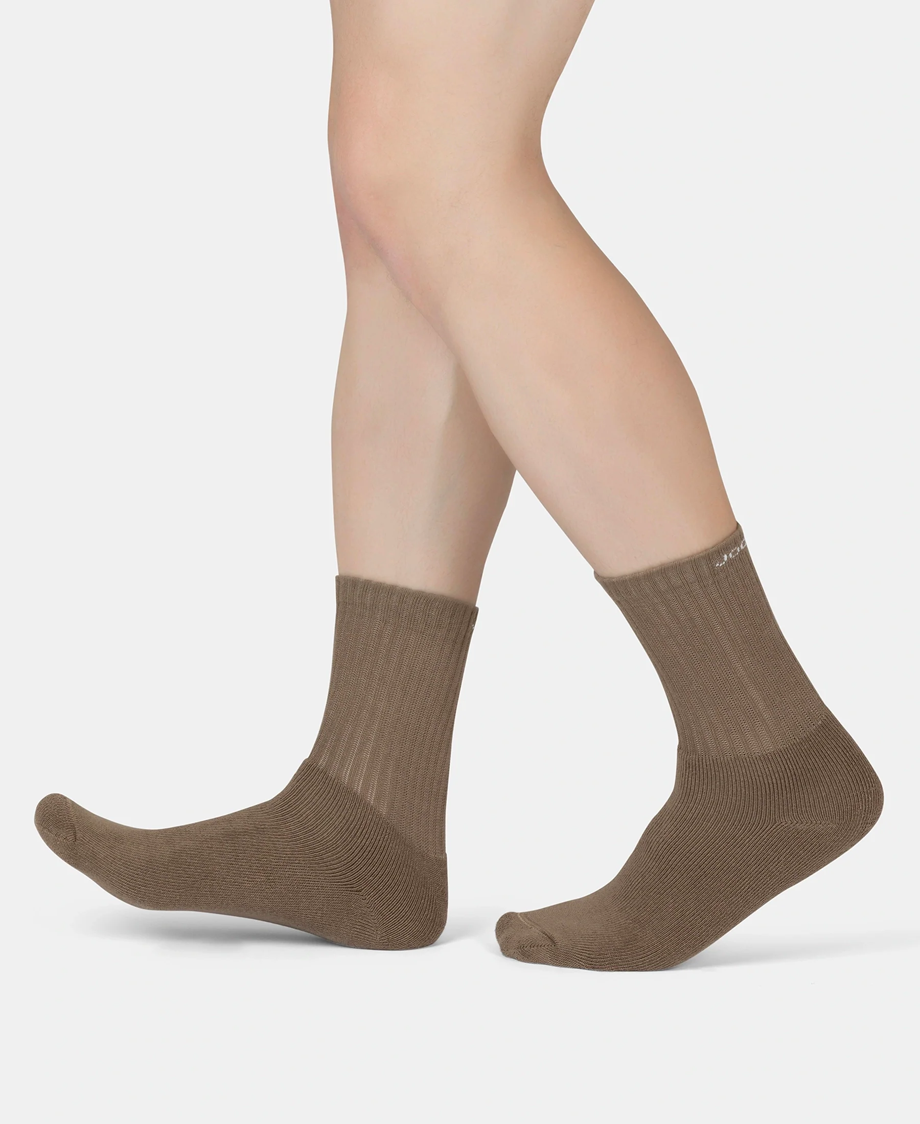 Compact Cotton Terry Crew Length Socks With StayFresh Treatment - Timber Wolf - Image 4