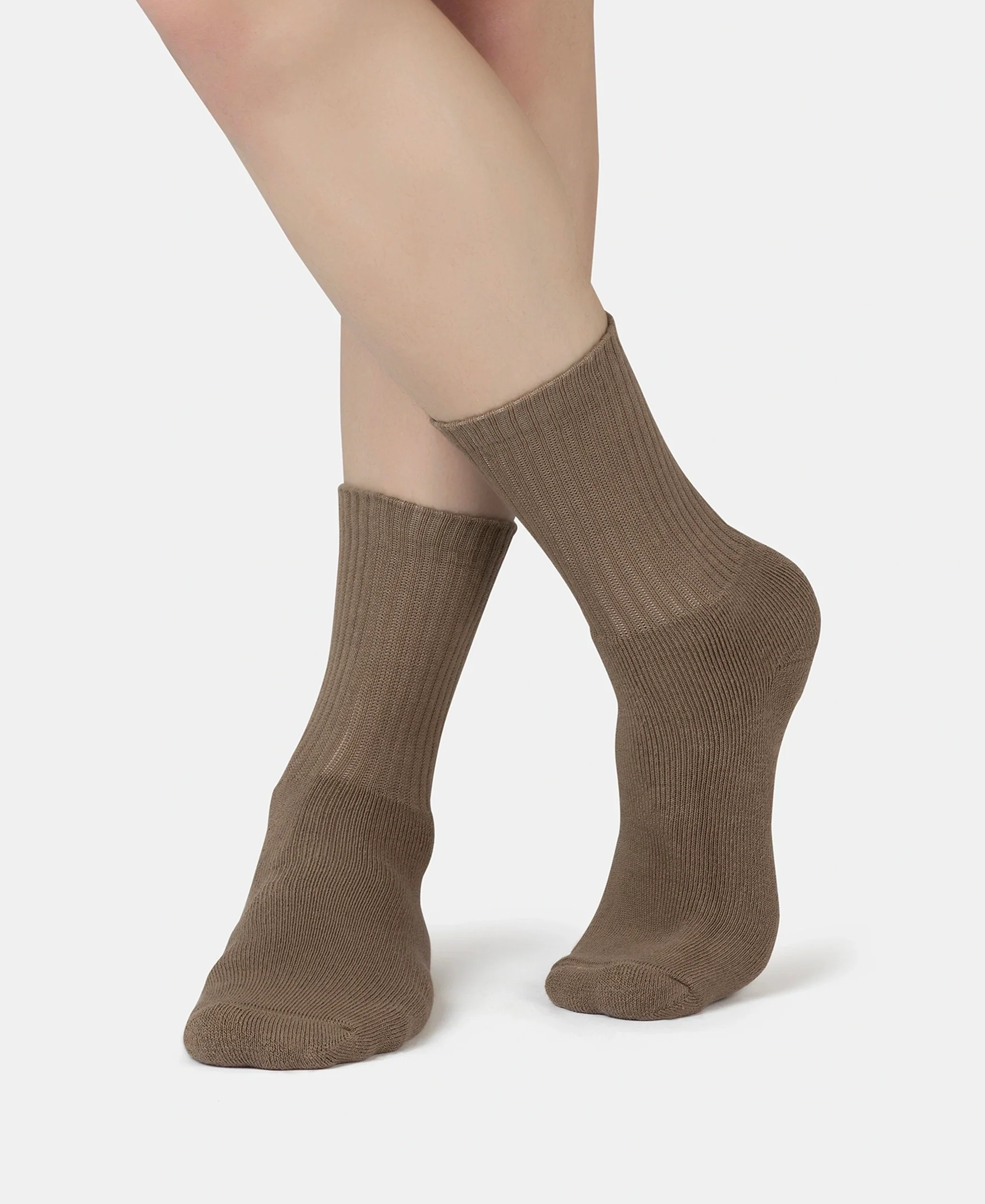 Compact Cotton Terry Crew Length Socks With StayFresh Treatment - Timber Wolf - Image 5