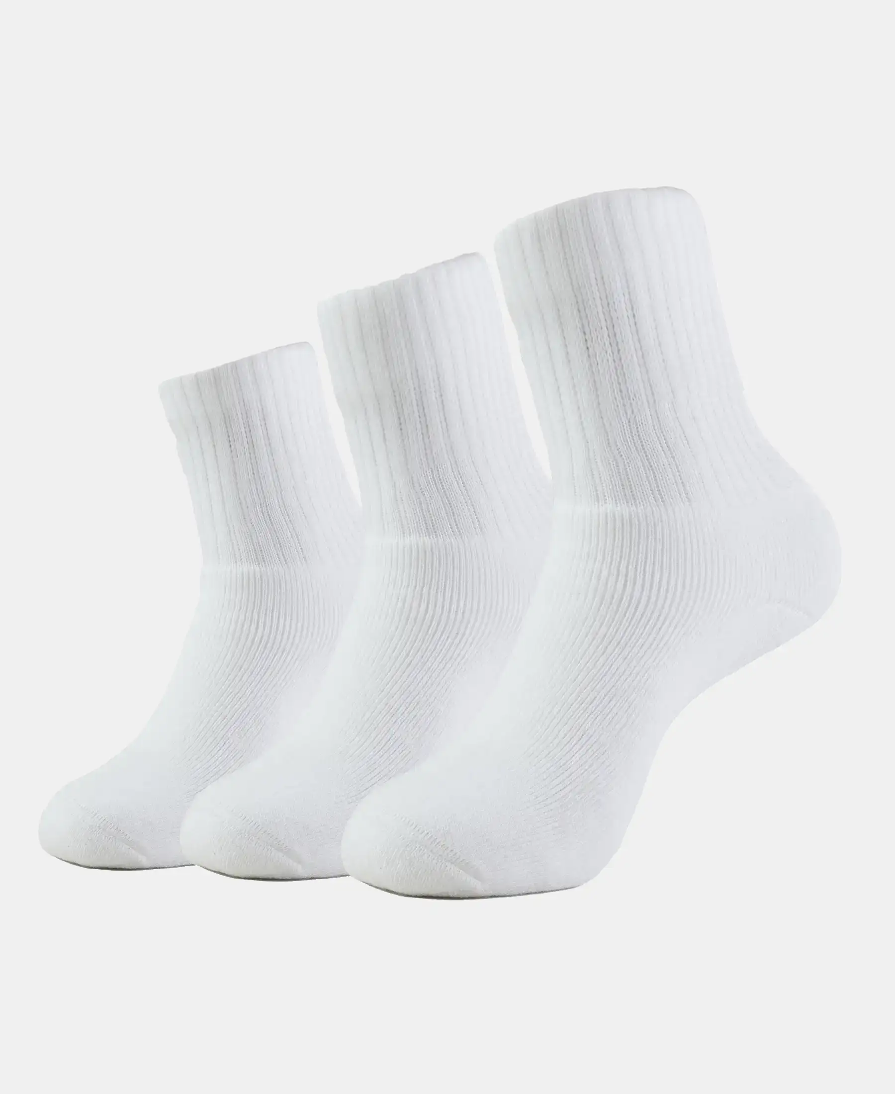 Compact Cotton Terry Crew Length Socks With StayFresh Treatment - White (Pack of 3) - Image 5
