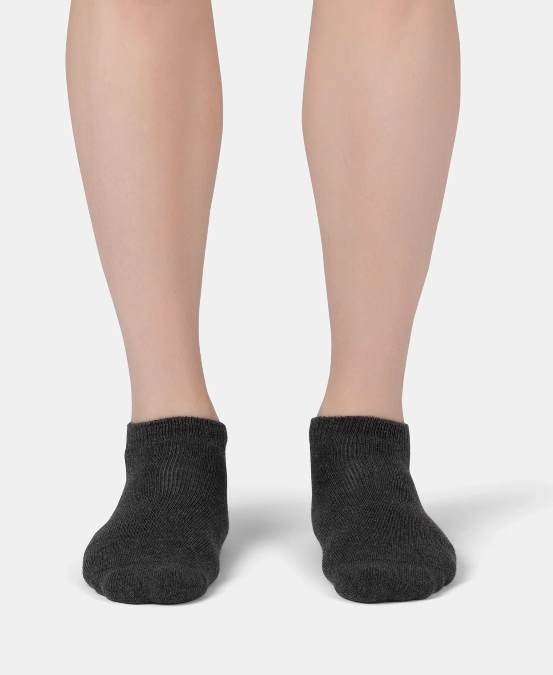 Compact Cotton Terry Low Show Socks with StayFresh Treatment - Black, Mid Grey & Charcoal Melange (Pack of 3) - Image 2