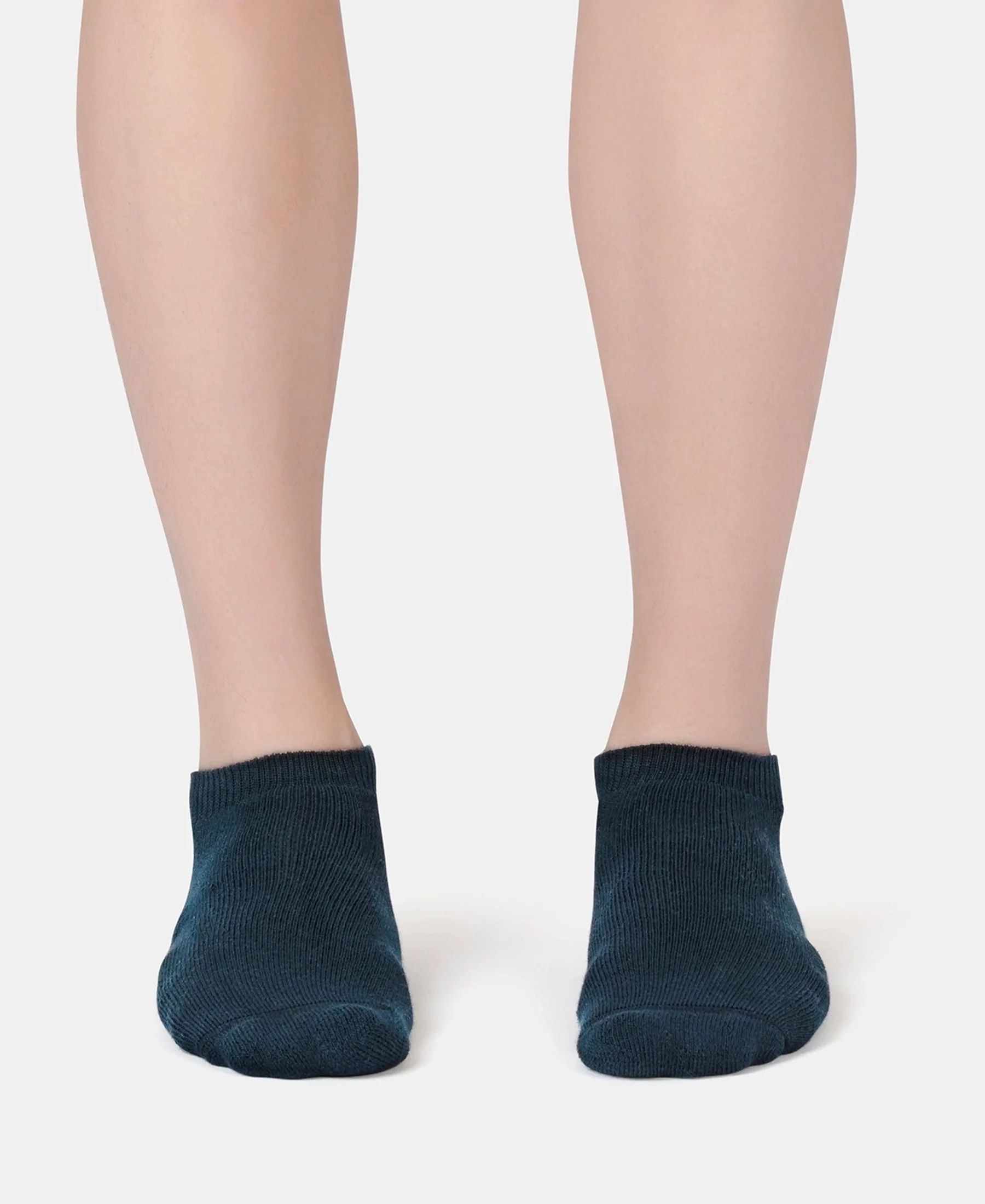 Compact Cotton Terry Low Show Socks with StayFresh Treatment - Black, Mid Grey Melange & Navy (Pack of 3) - Image 7