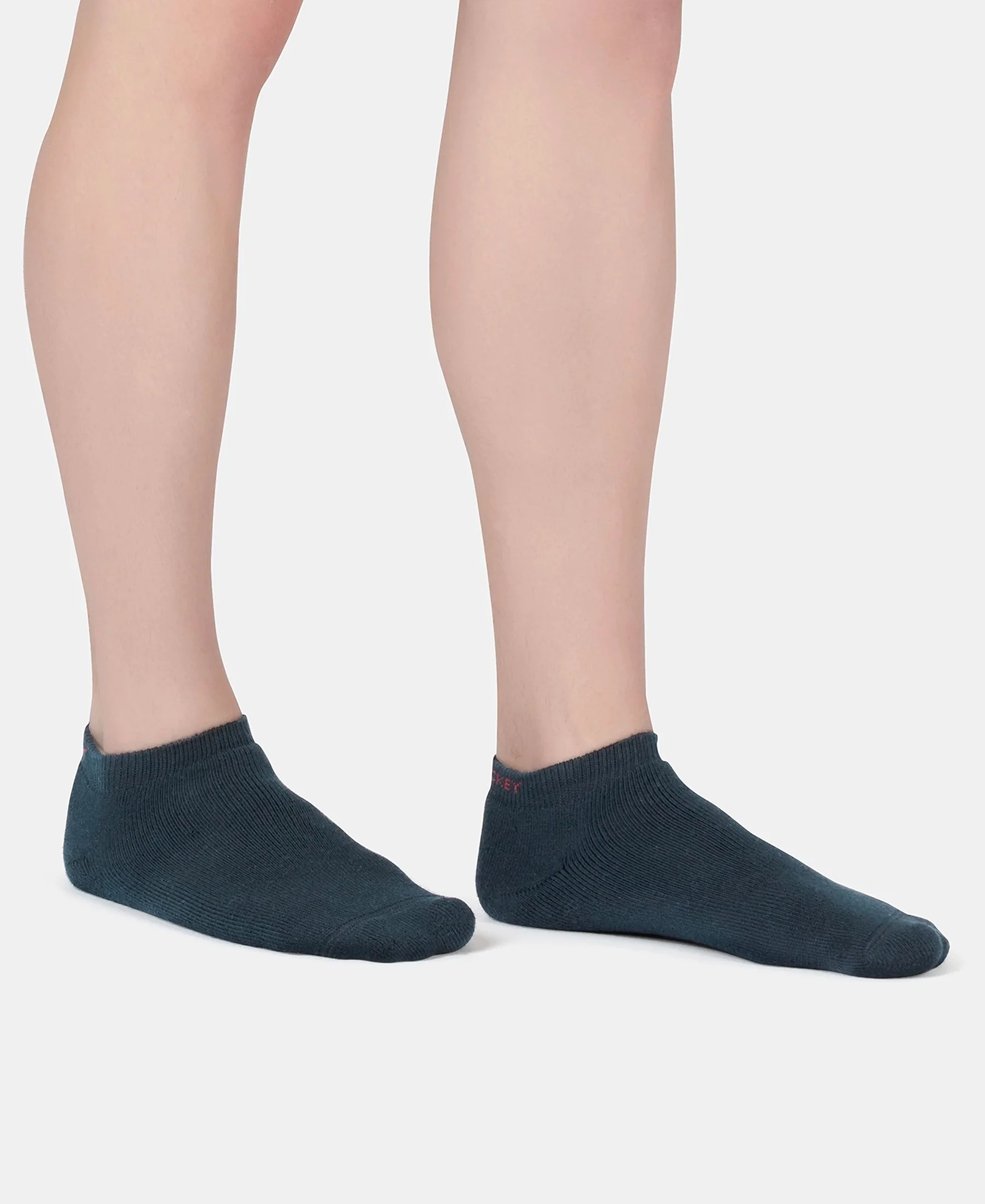 Compact Cotton Terry Low Show Socks with StayFresh Treatment - Black, Mid Grey Melange & Navy (Pack of 3) - Image 8